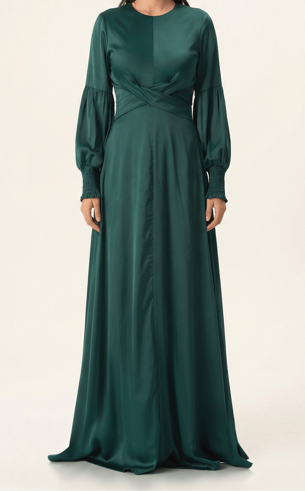 Marigold jasmine satin modest maxi dress Kabayare