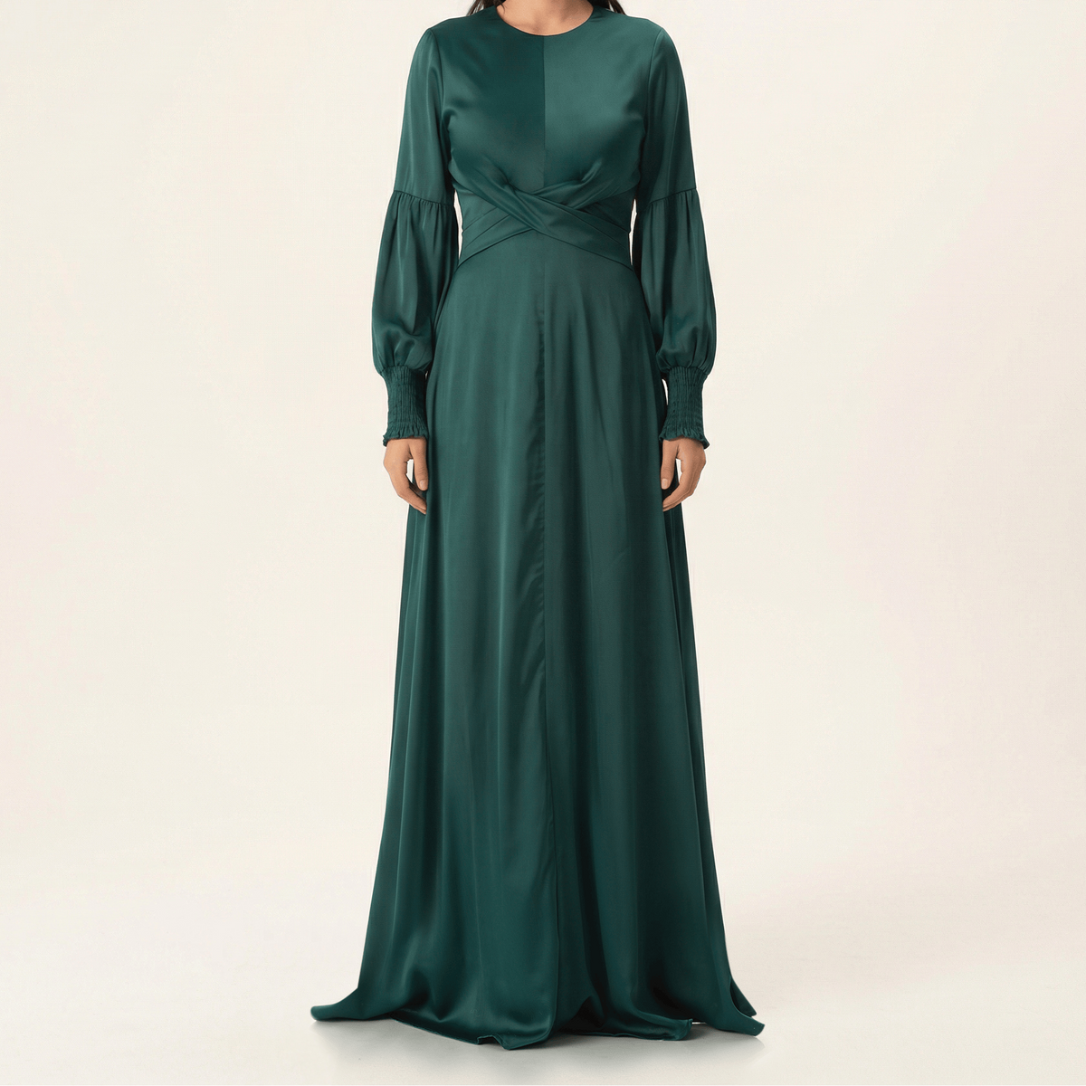 Marigold jasmine satin modest maxi dress Kabayare