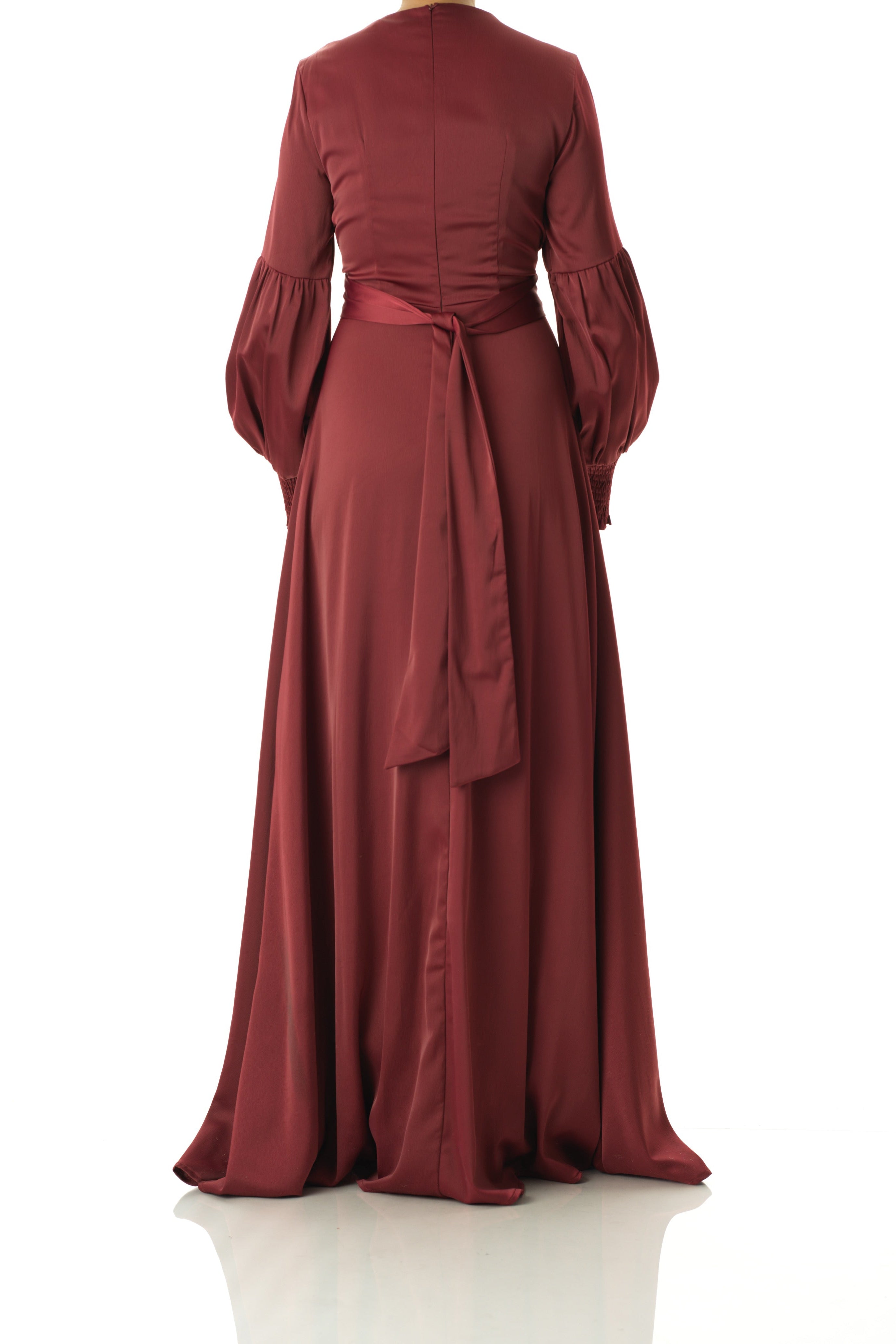Marigold jasmine satin modest maxi dress Kabayare