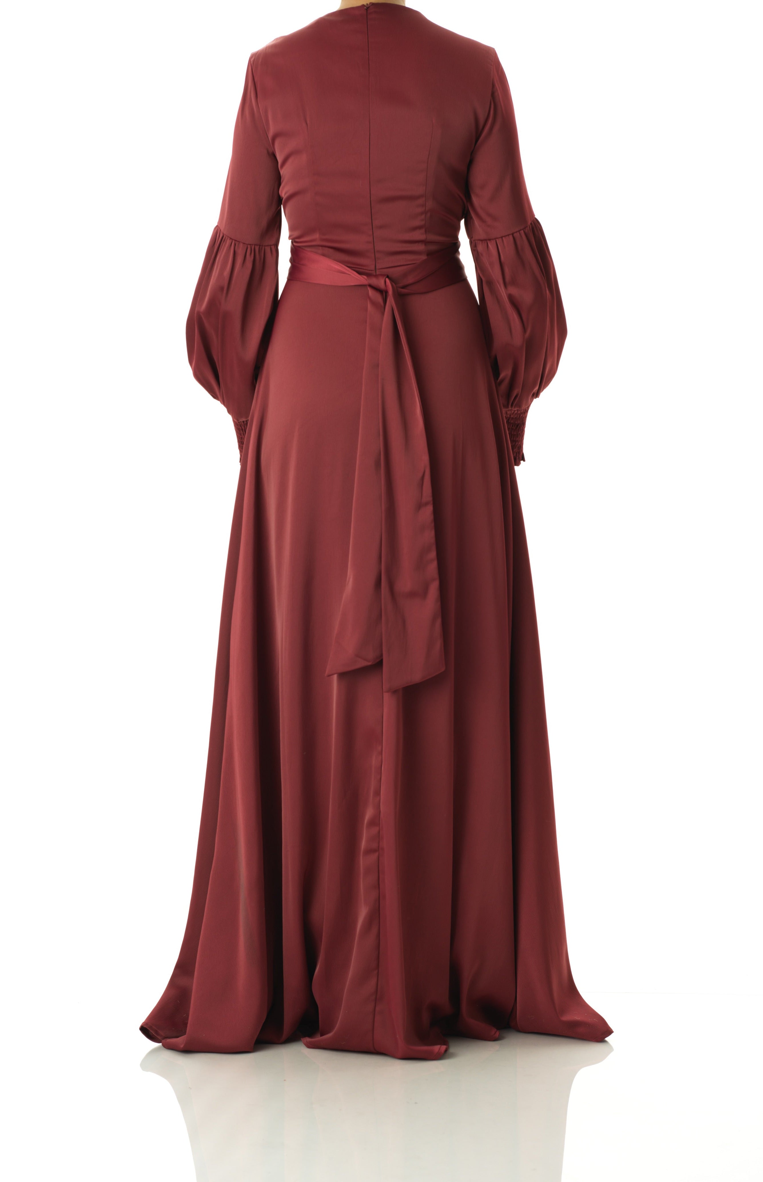 Marigold jasmine satin modest maxi dress Kabayare