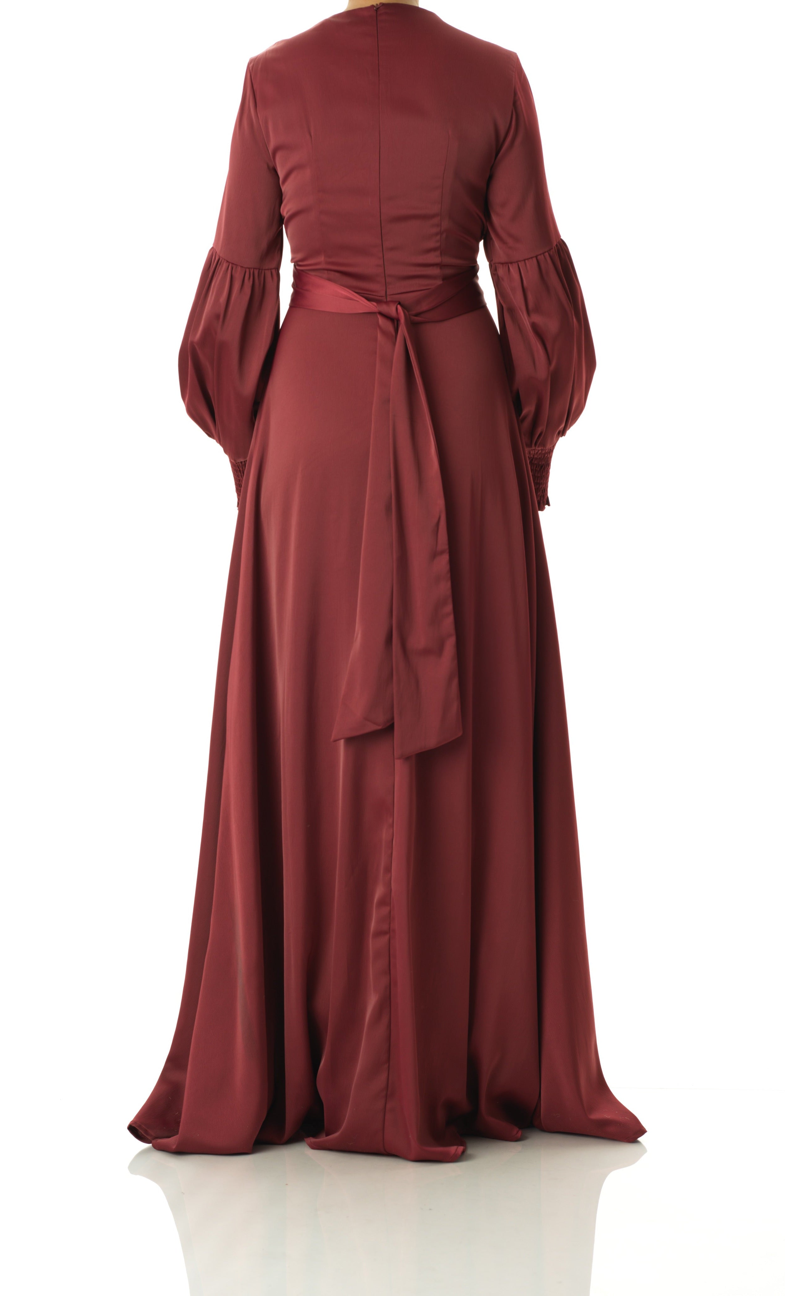 Marigold jasmine satin modest maxi dress Kabayare