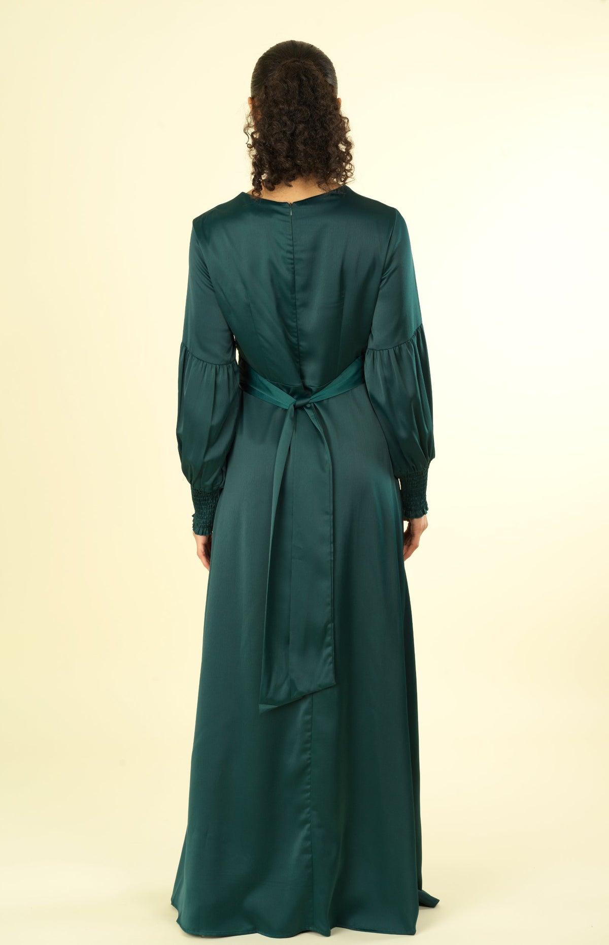 Marigold jasmine satin modest maxi dress Kabayare