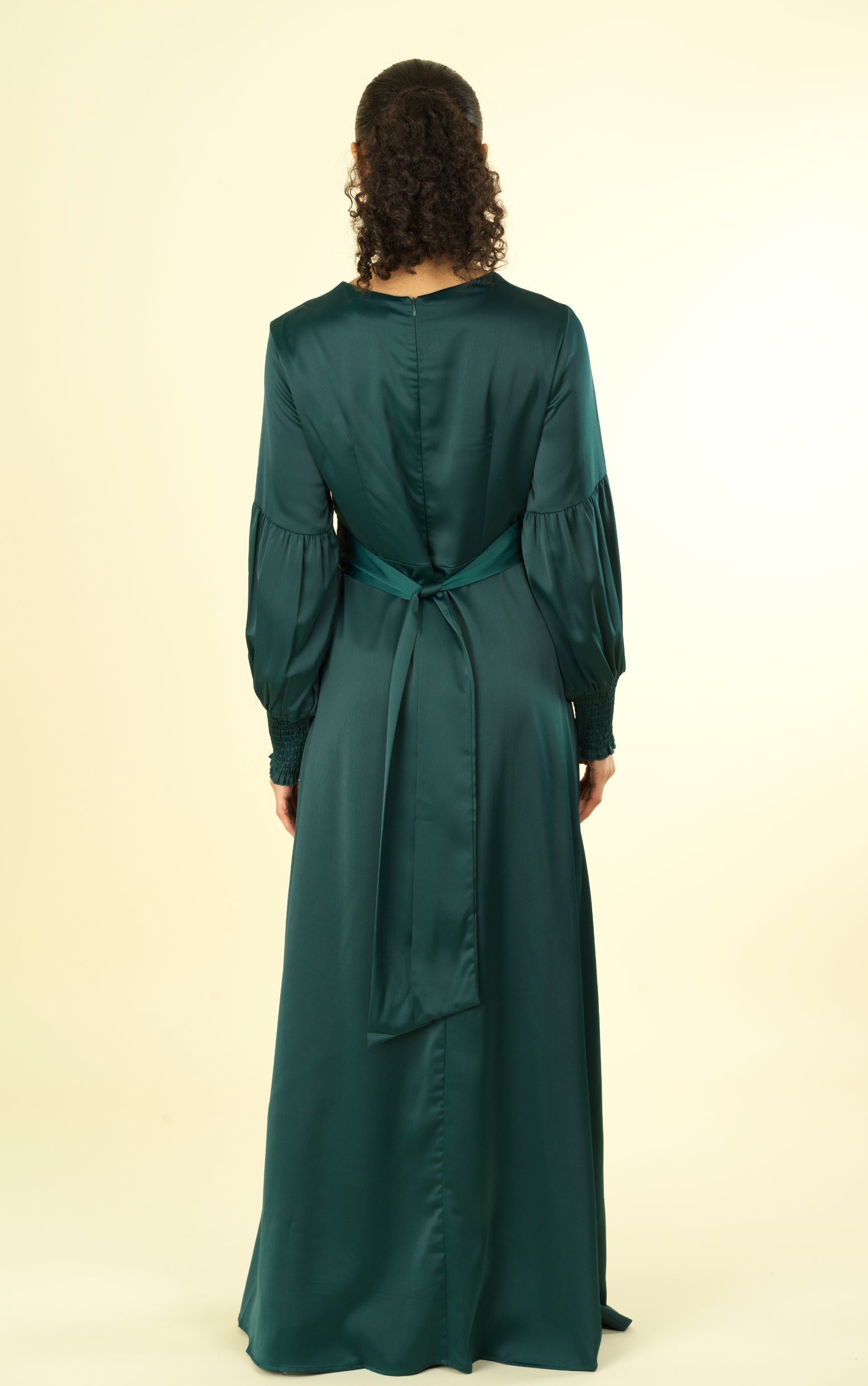 Marigold jasmine satin modest maxi dress Kabayare