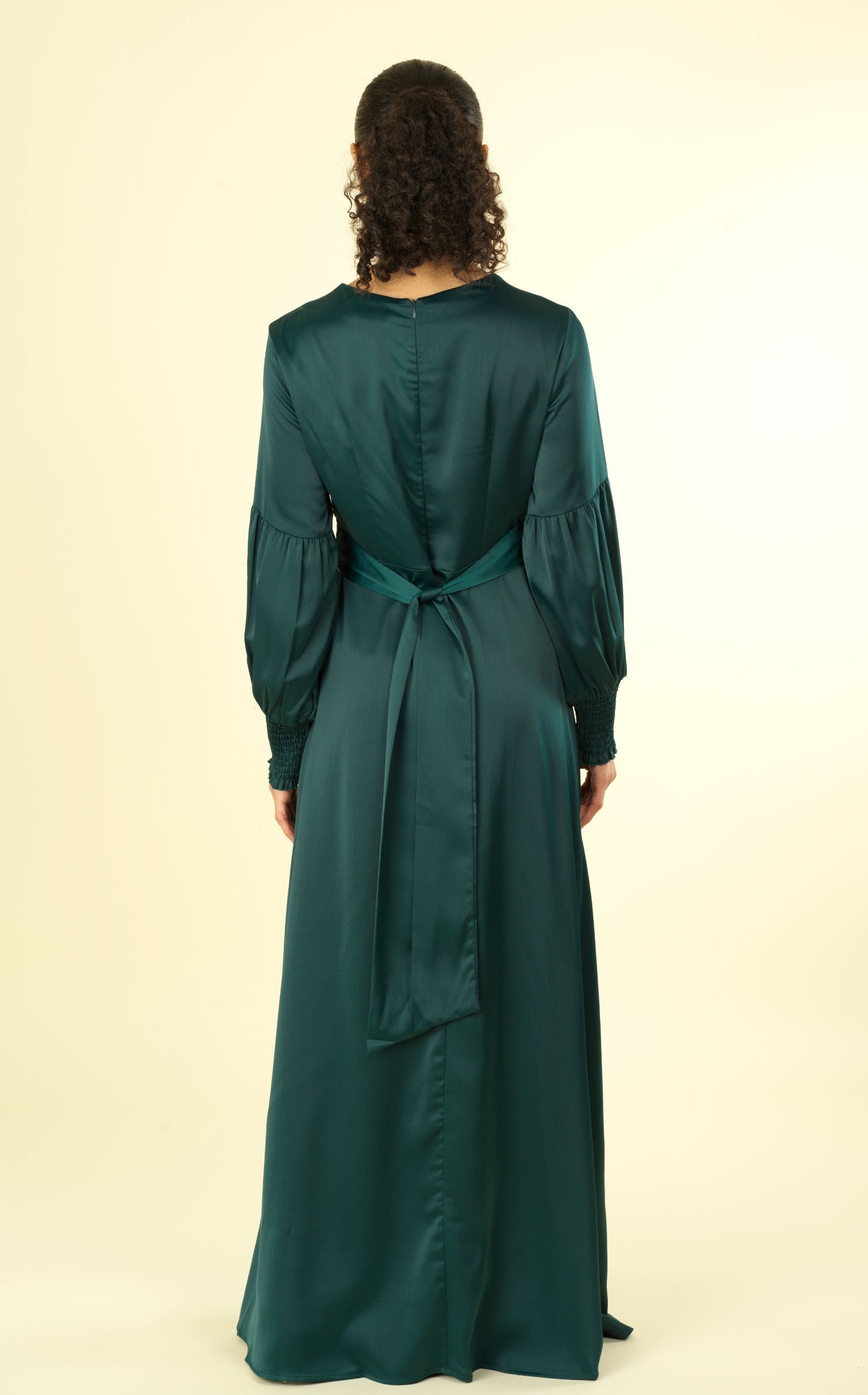 Marigold jasmine satin modest maxi dress Kabayare