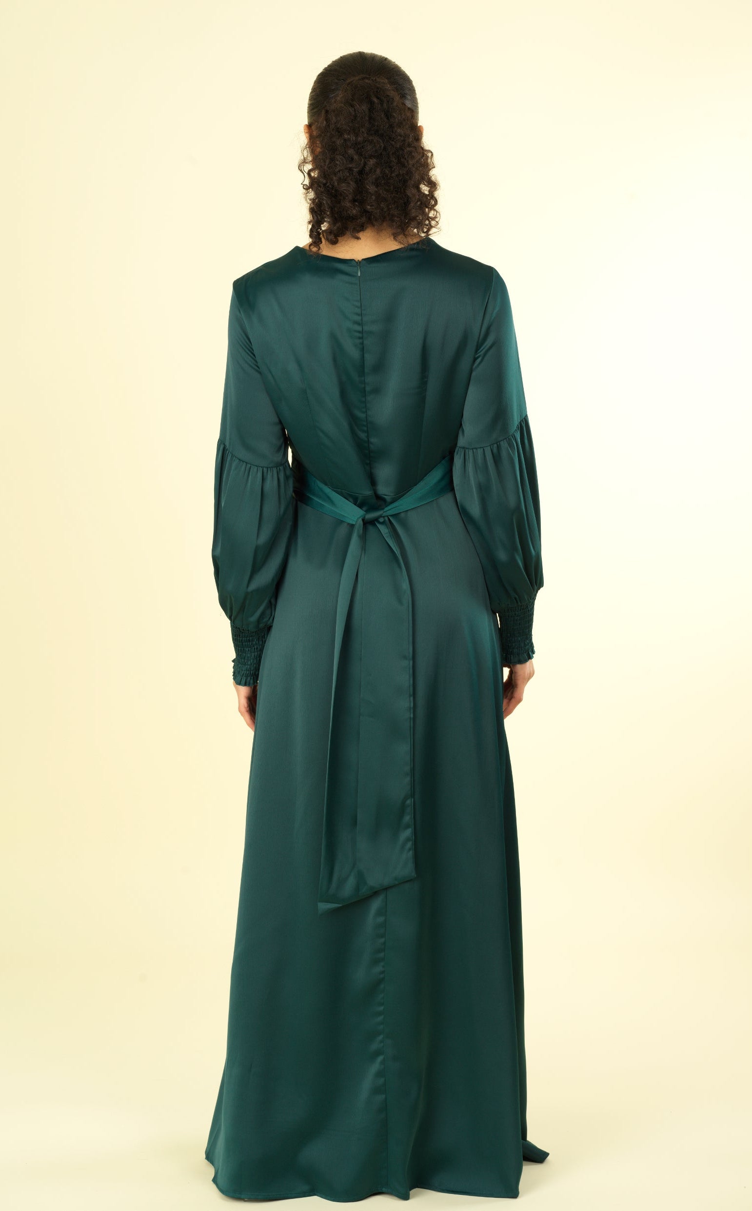 Marigold jasmine satin modest maxi dress Kabayare