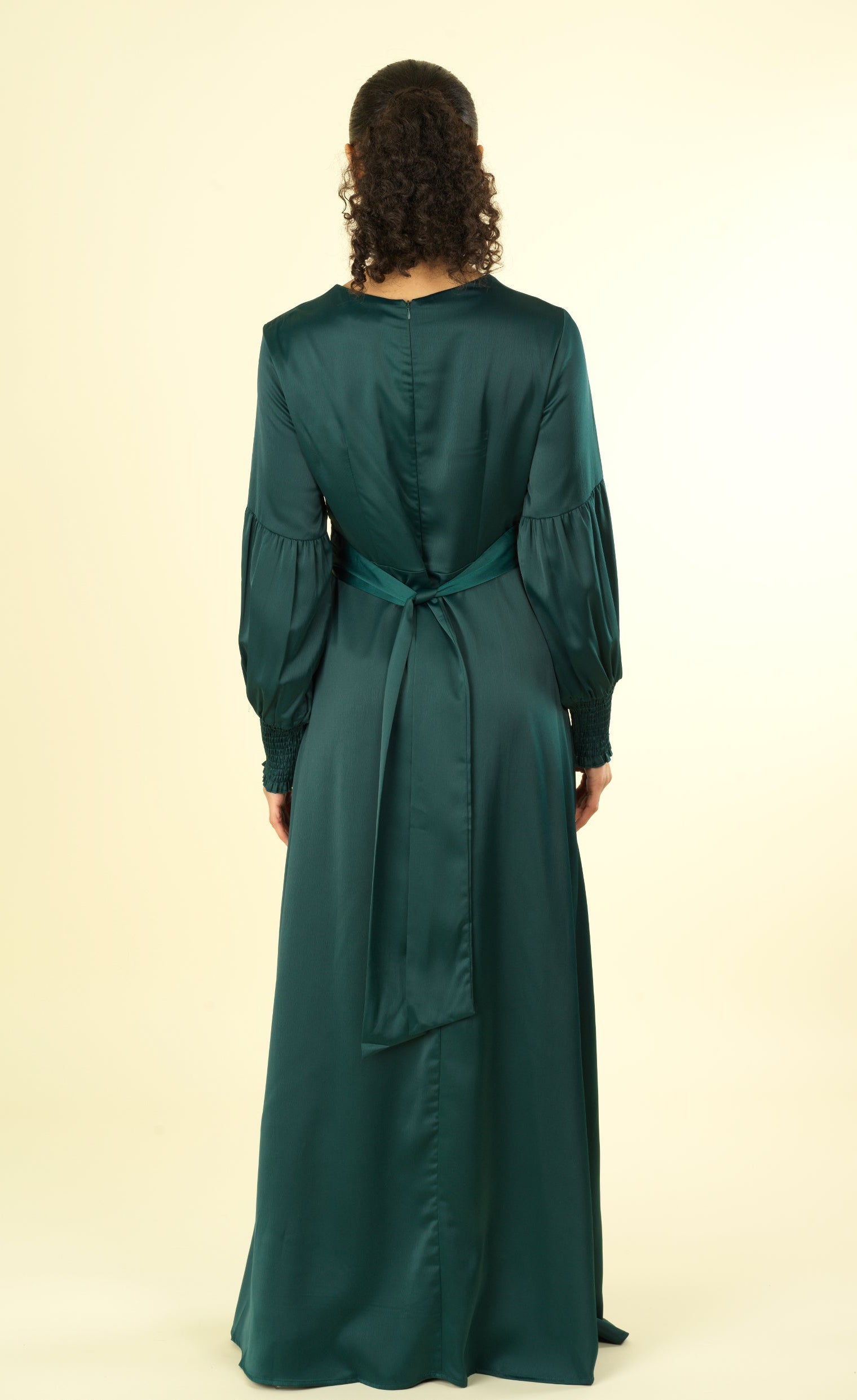 Marigold jasmine satin modest maxi dress Kabayare