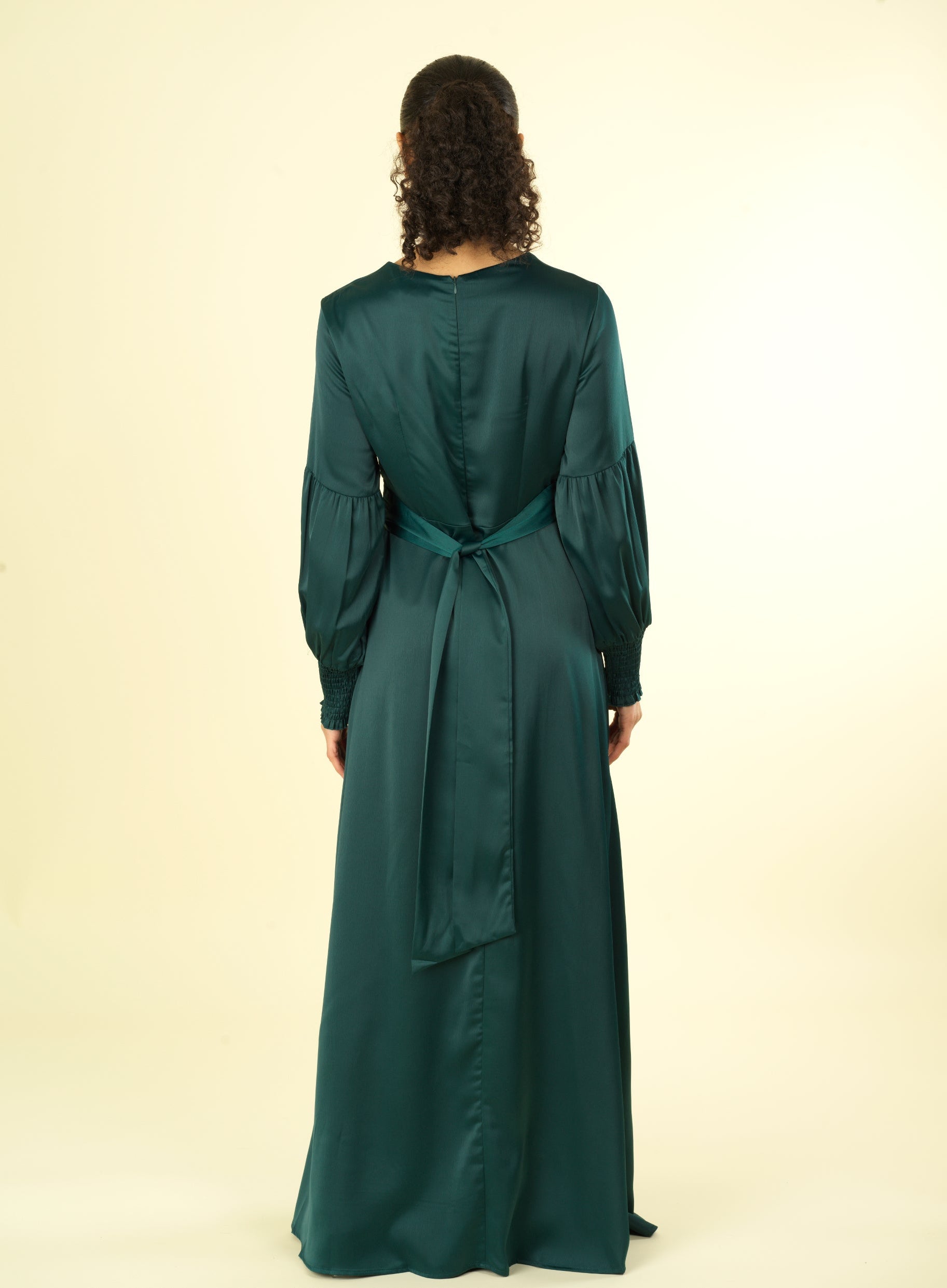 Marigold jasmine satin modest maxi dress Kabayare
