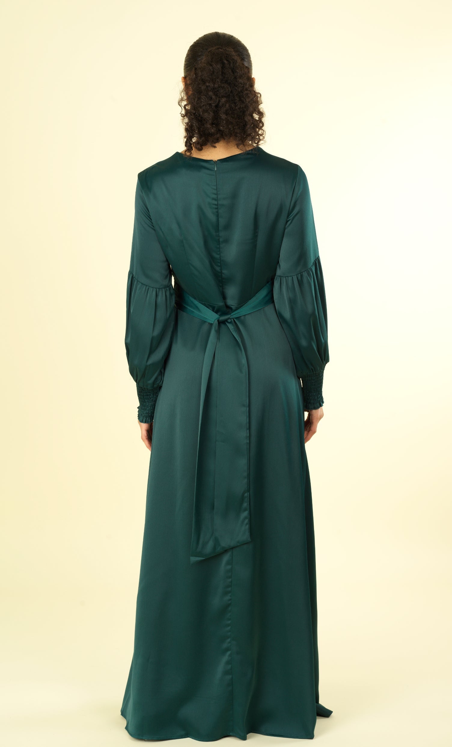 Marigold jasmine satin modest maxi dress Kabayare