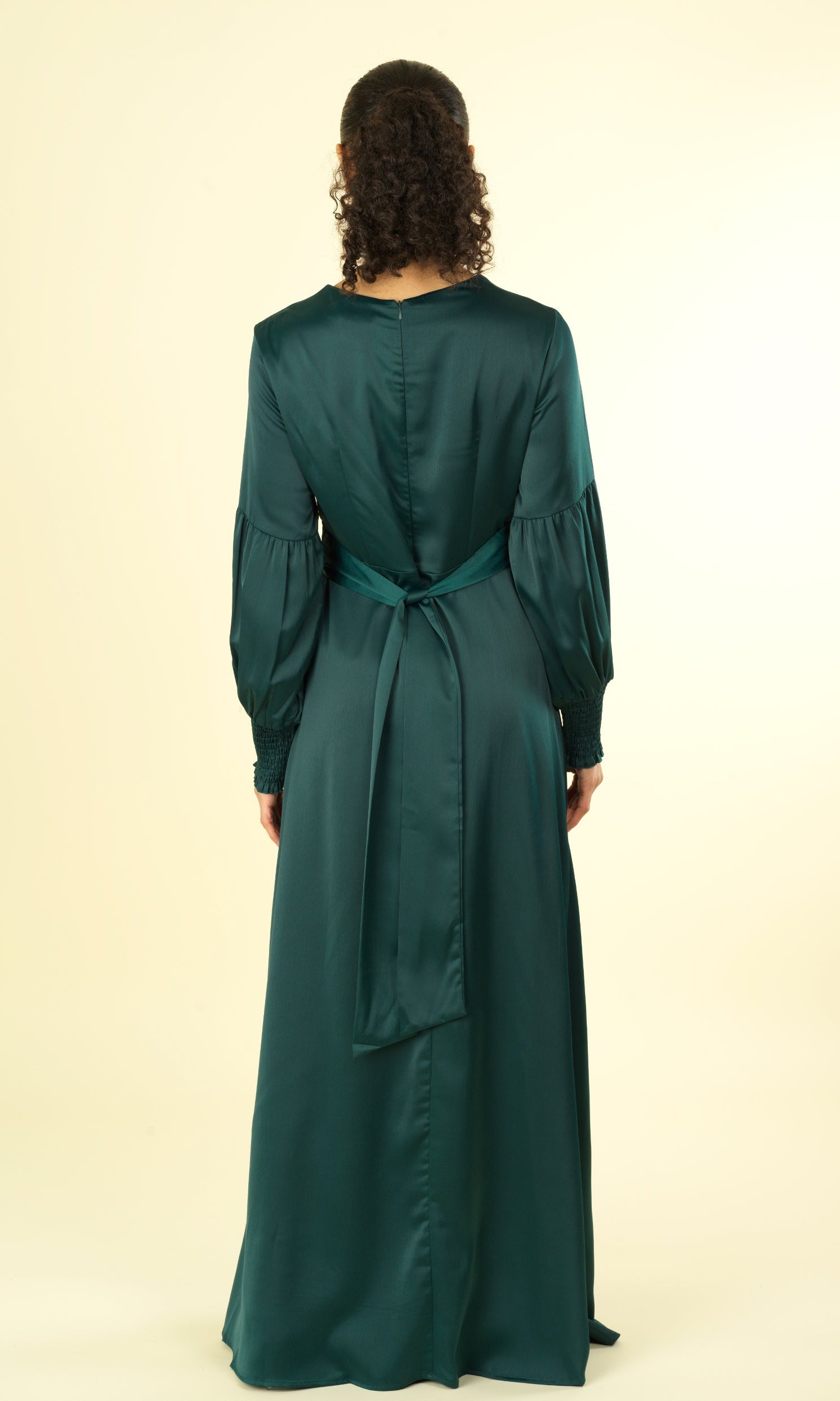 Marigold jasmine satin modest maxi dress Kabayare