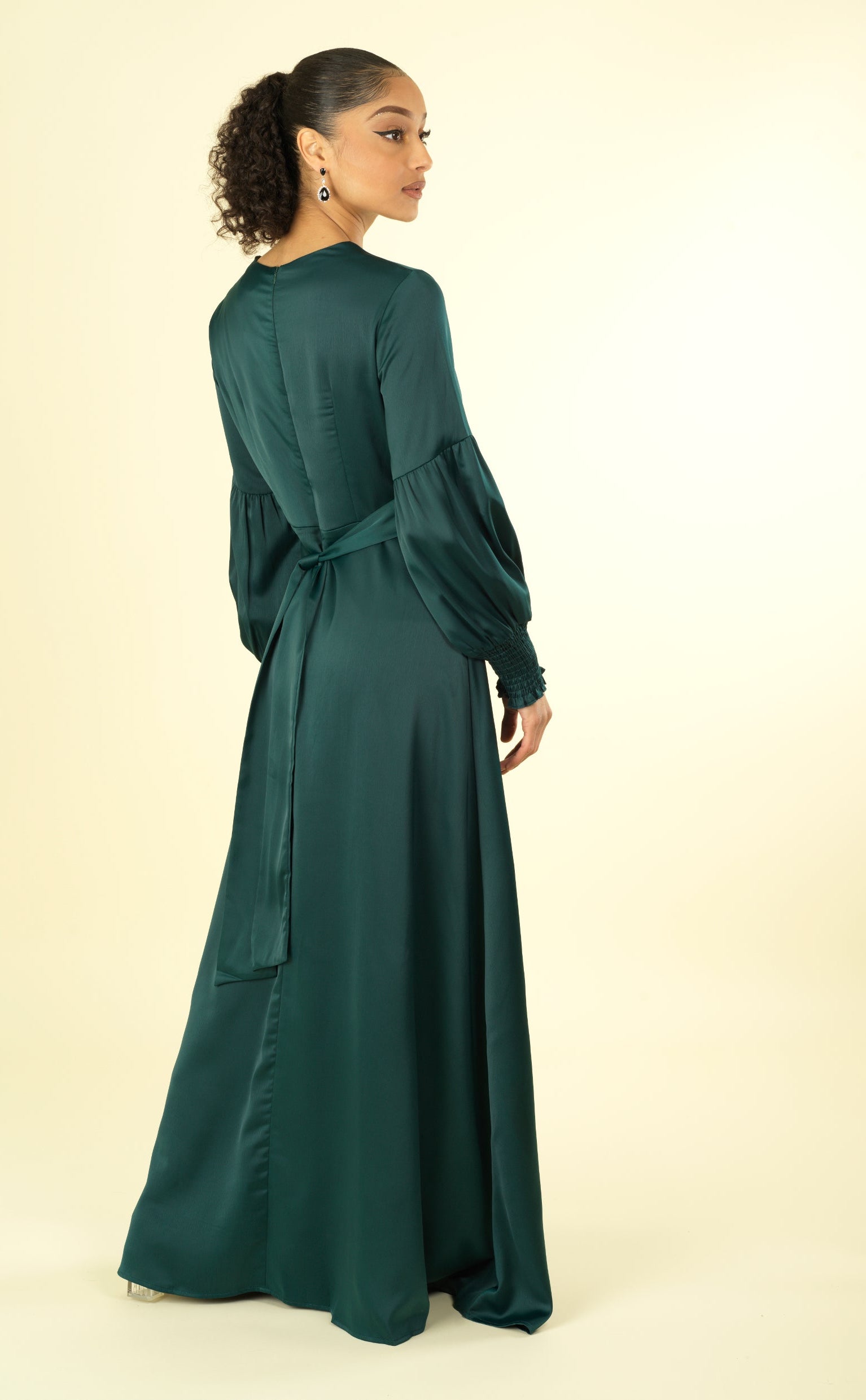 Marigold jasmine satin modest maxi dress Kabayare