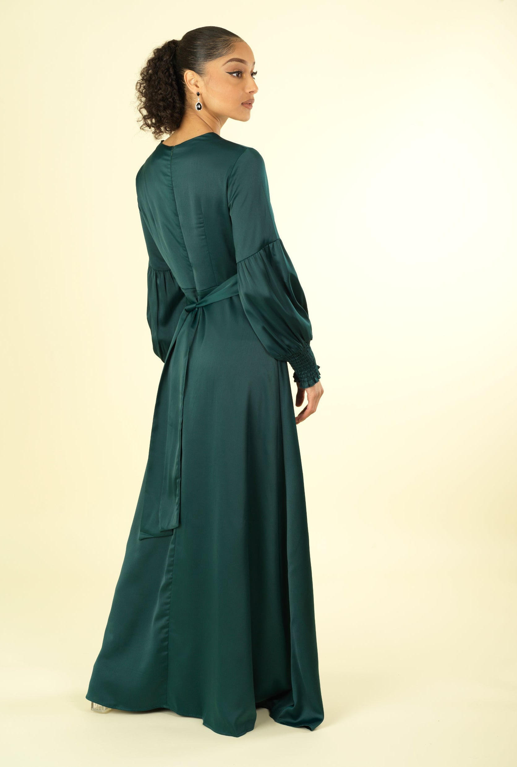 Marigold jasmine satin modest maxi dress Kabayare