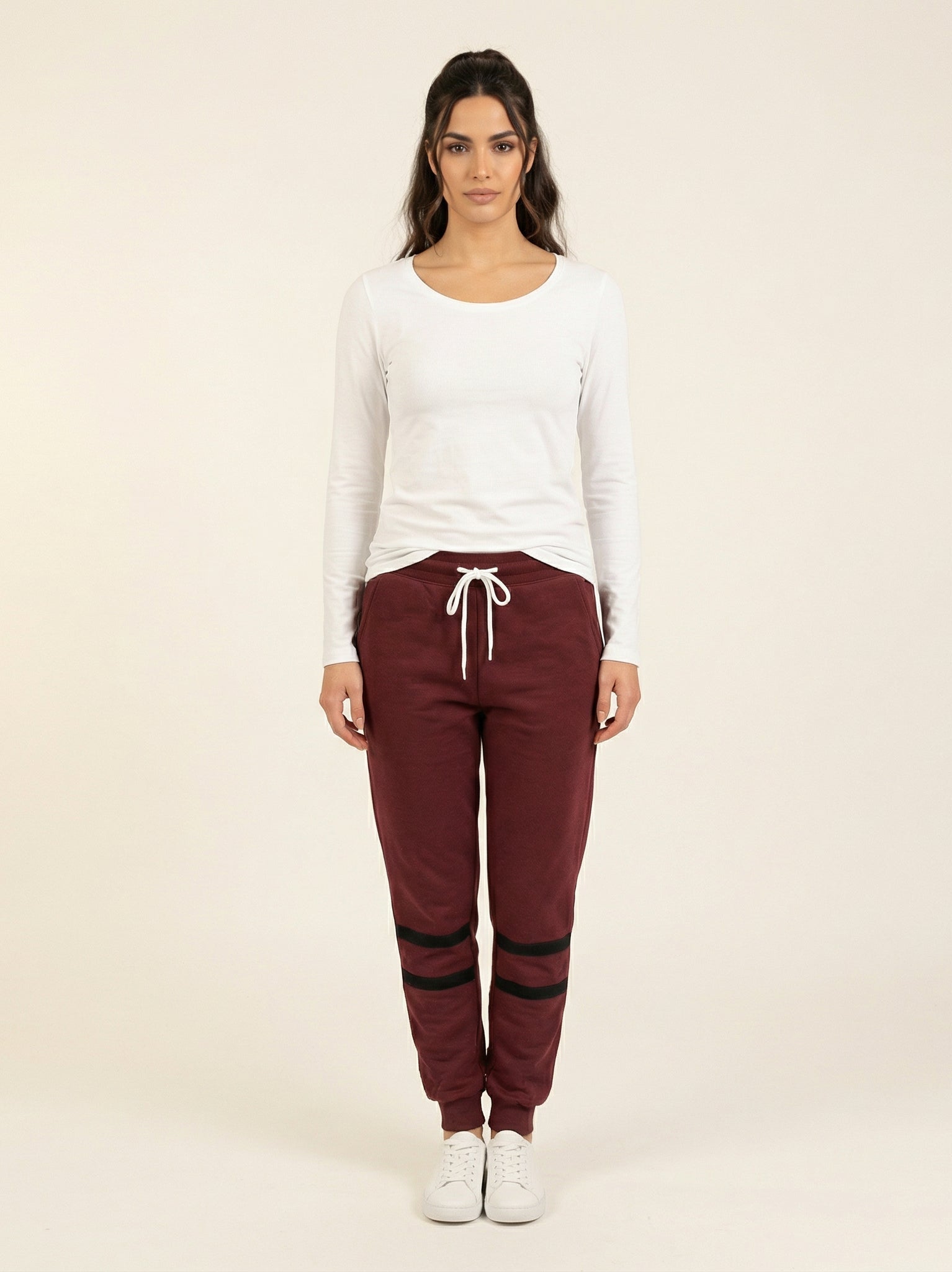 Maroon Modest Chic Sweat Pants Kabayare