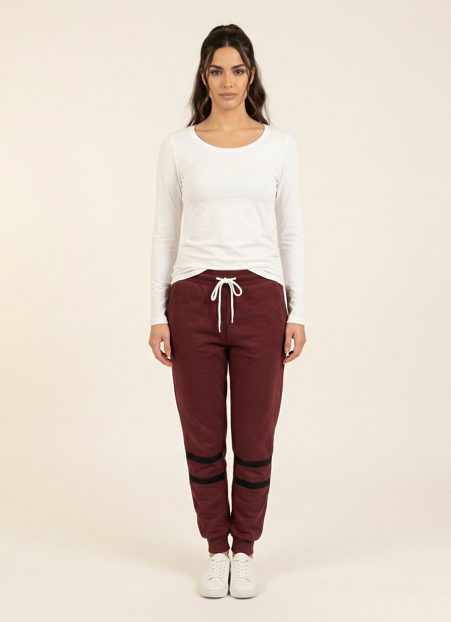 Maroon Modest Chic Sweat Pants Kabayare