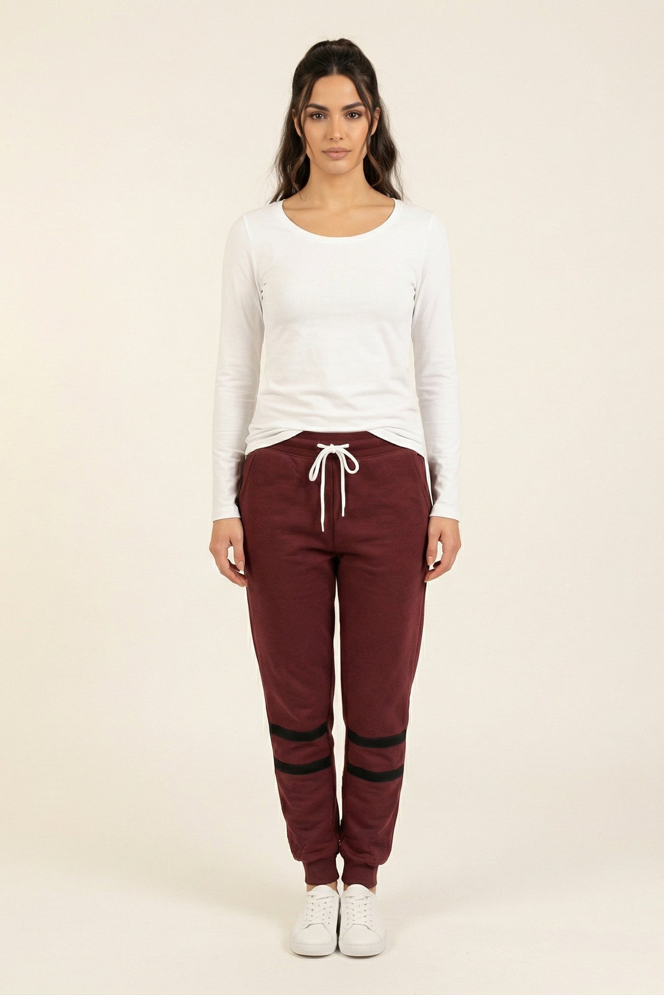 Maroon Modest Chic Sweat Pants Kabayare