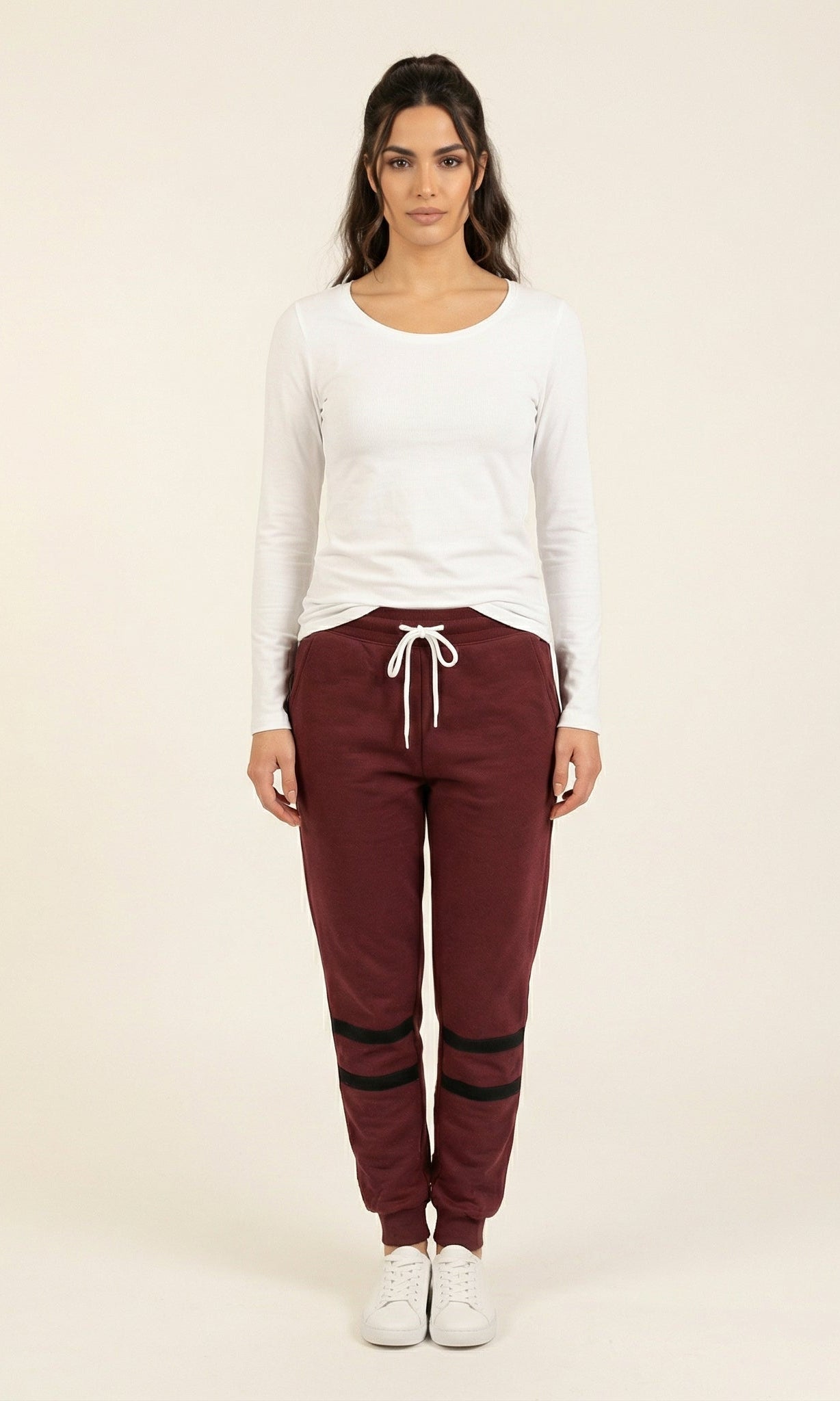 Maroon Modest Chic Sweat Pants Kabayare