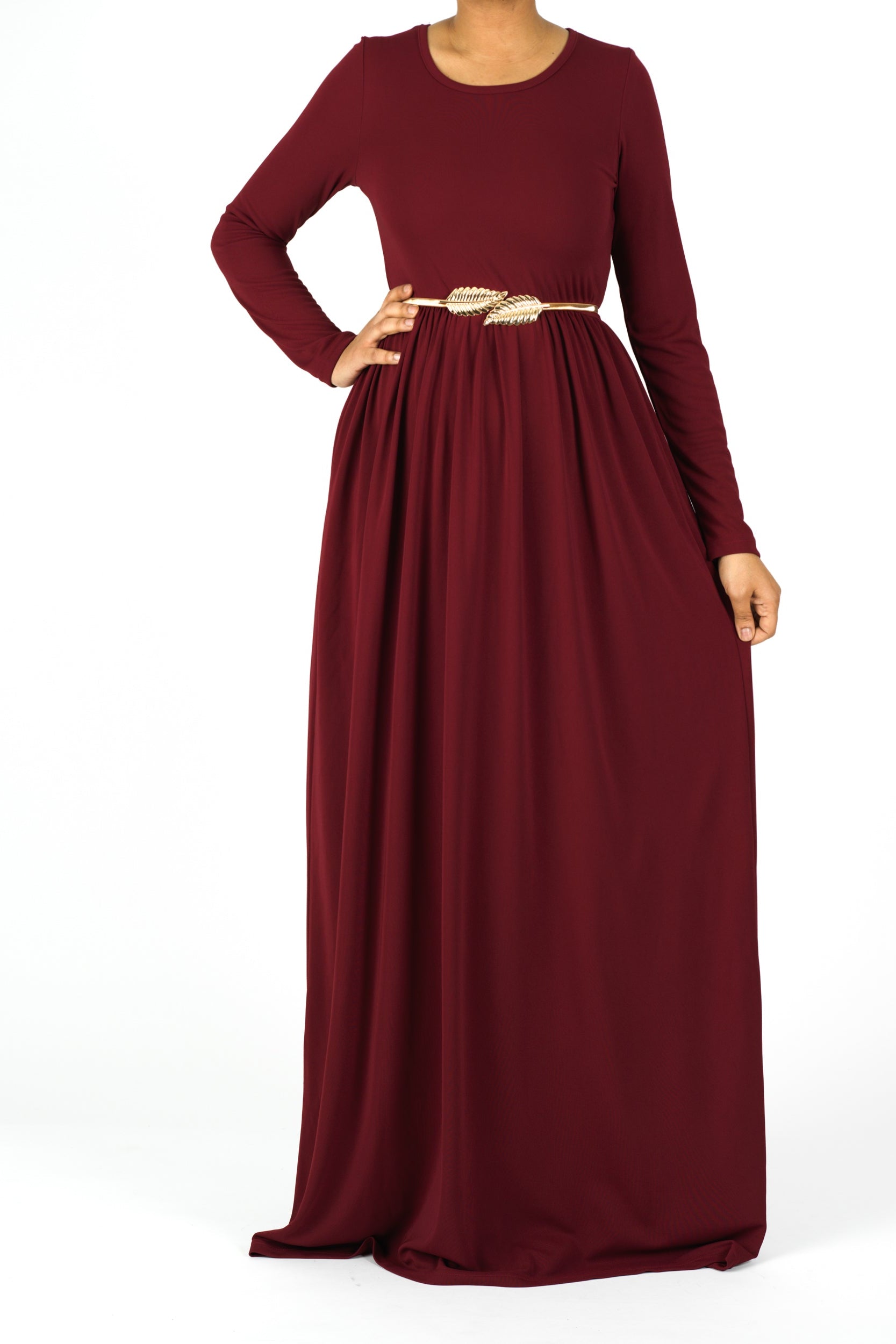 Maroon ORIGINAL Milk Silk Maxi Dress Kabayare