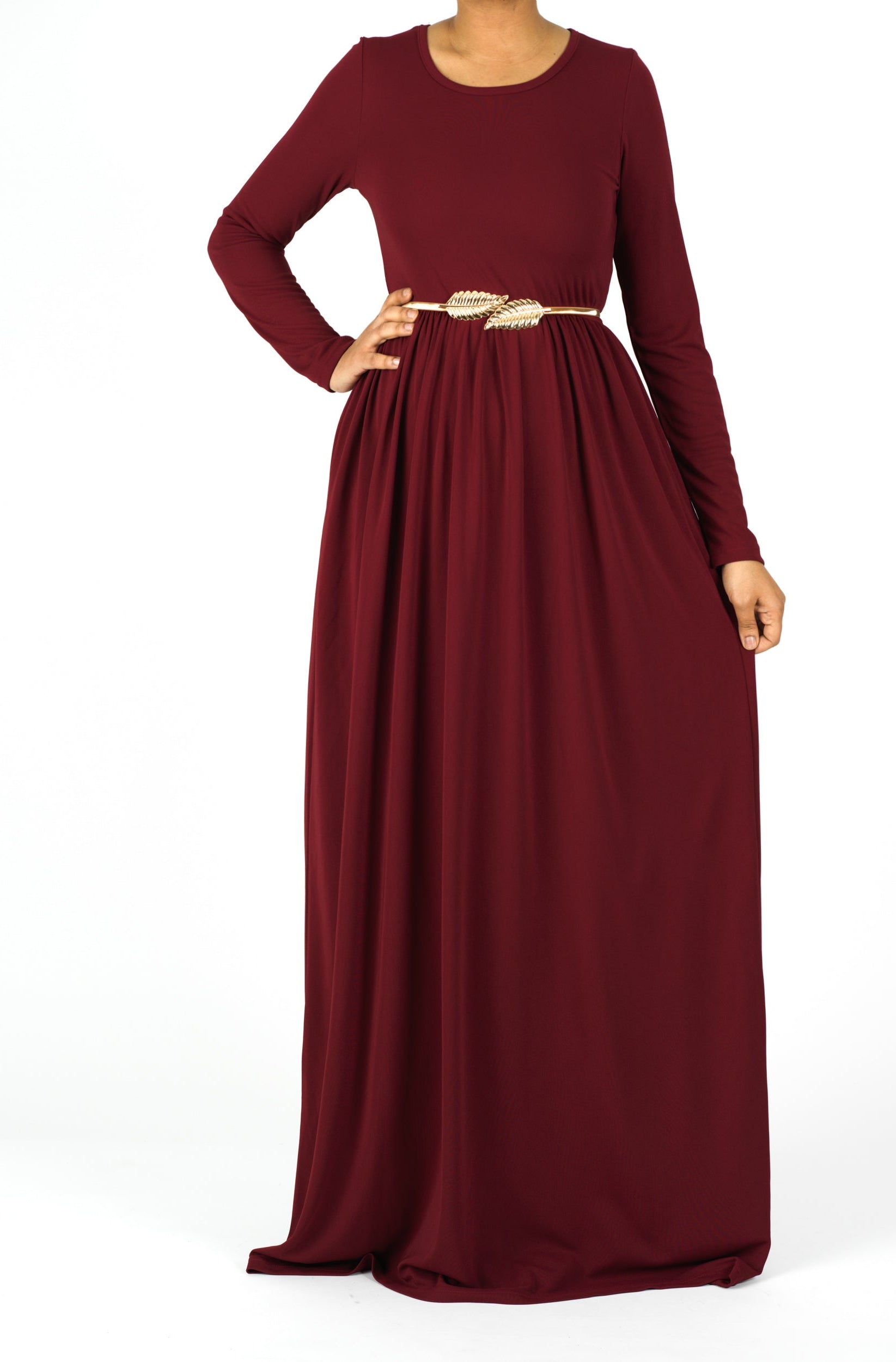 Maroon ORIGINAL Milk Silk Maxi Dress Kabayare