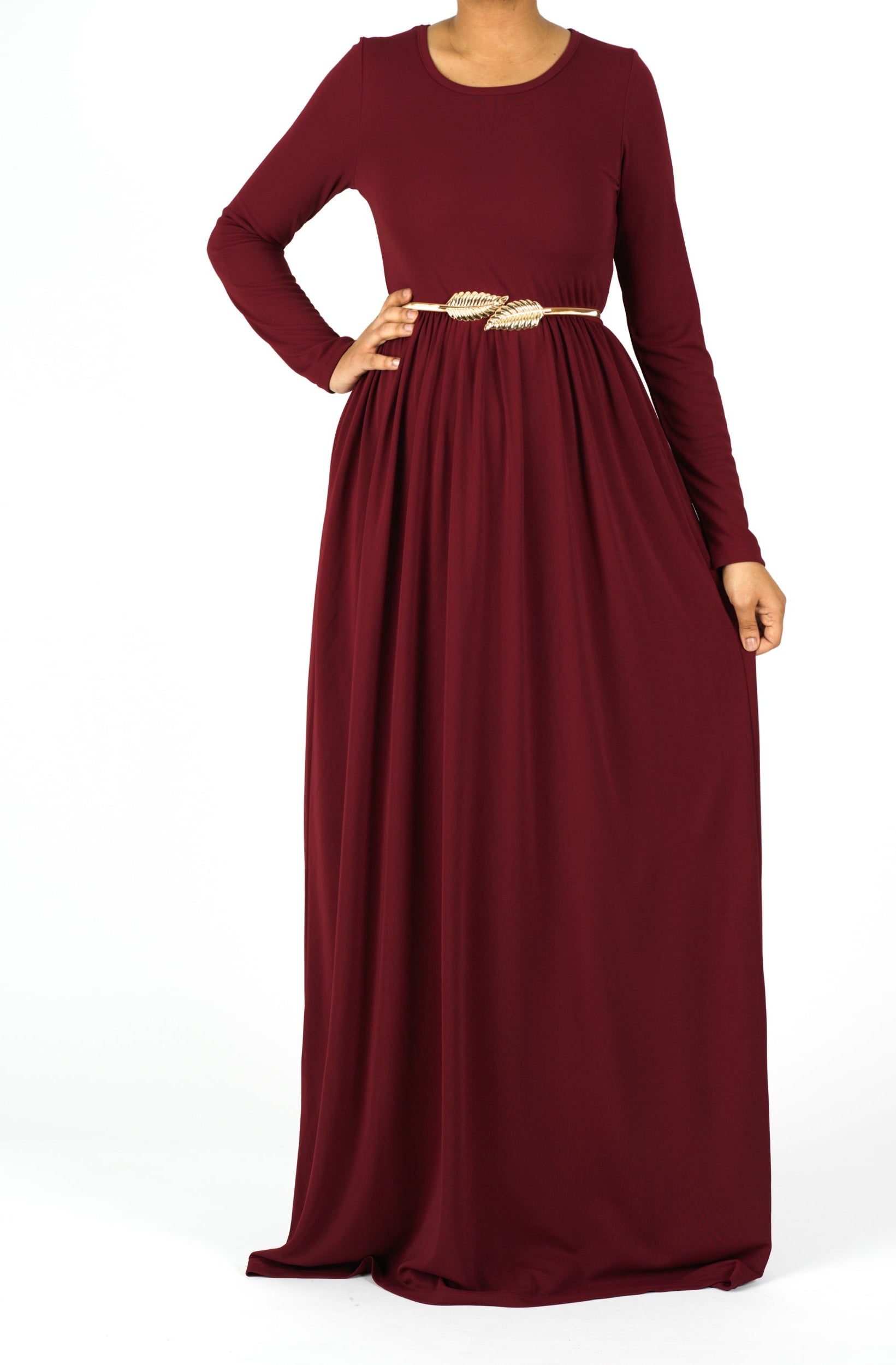 Maroon ORIGINAL Milk Silk Maxi Dress Kabayare