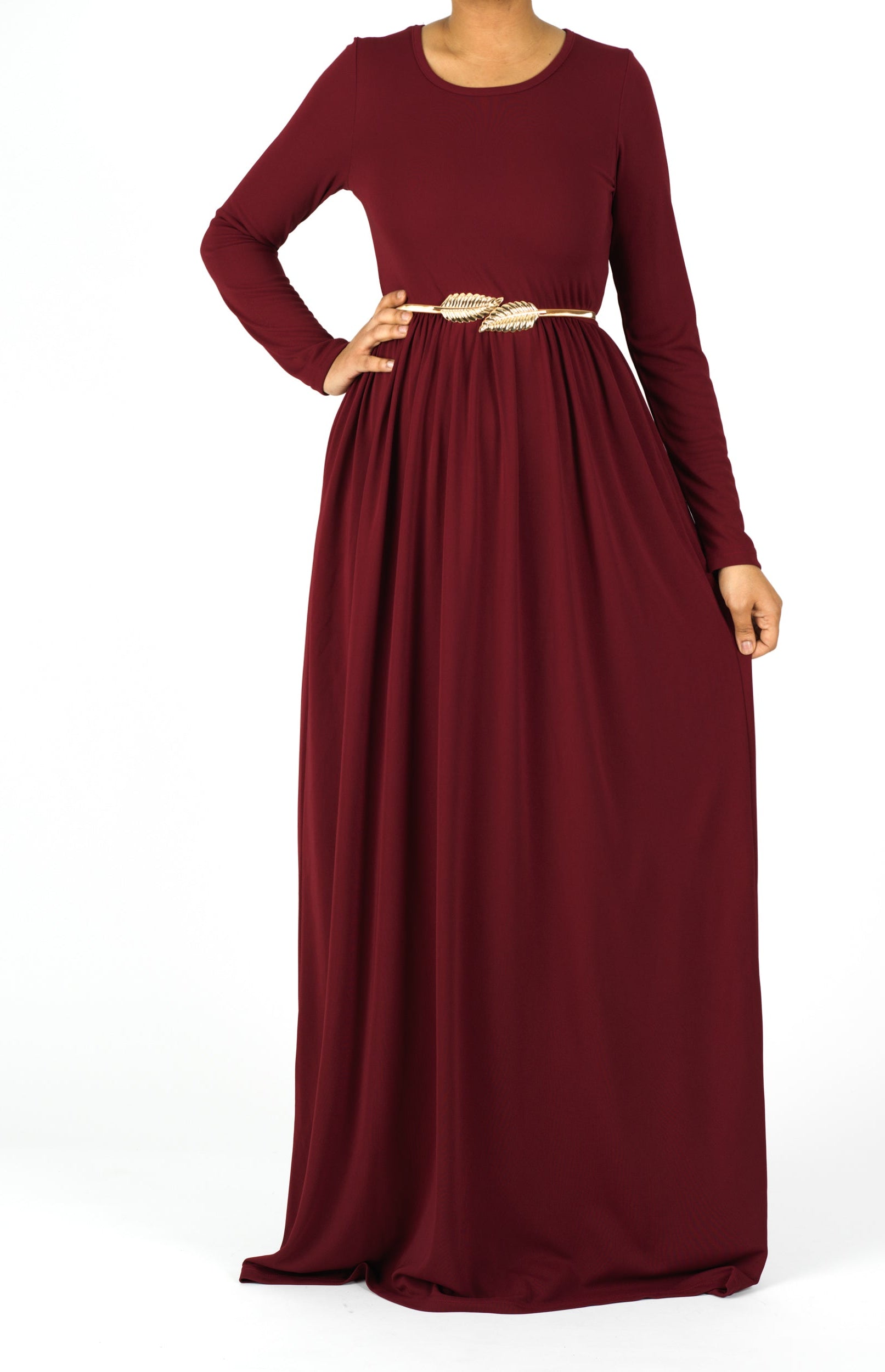 Maroon ORIGINAL Milk Silk Maxi Dress Kabayare