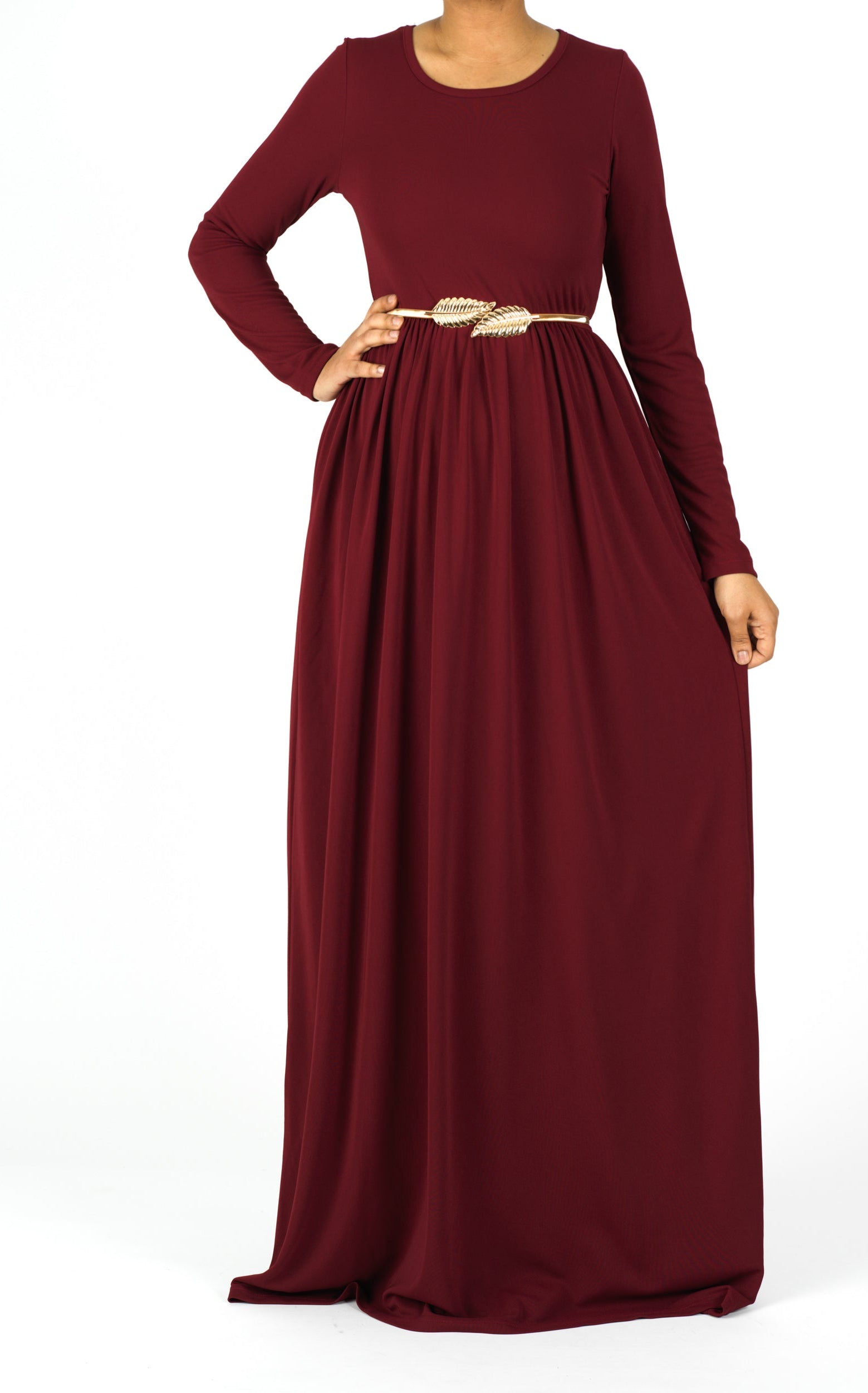 Maroon ORIGINAL Milk Silk Maxi Dress Kabayare