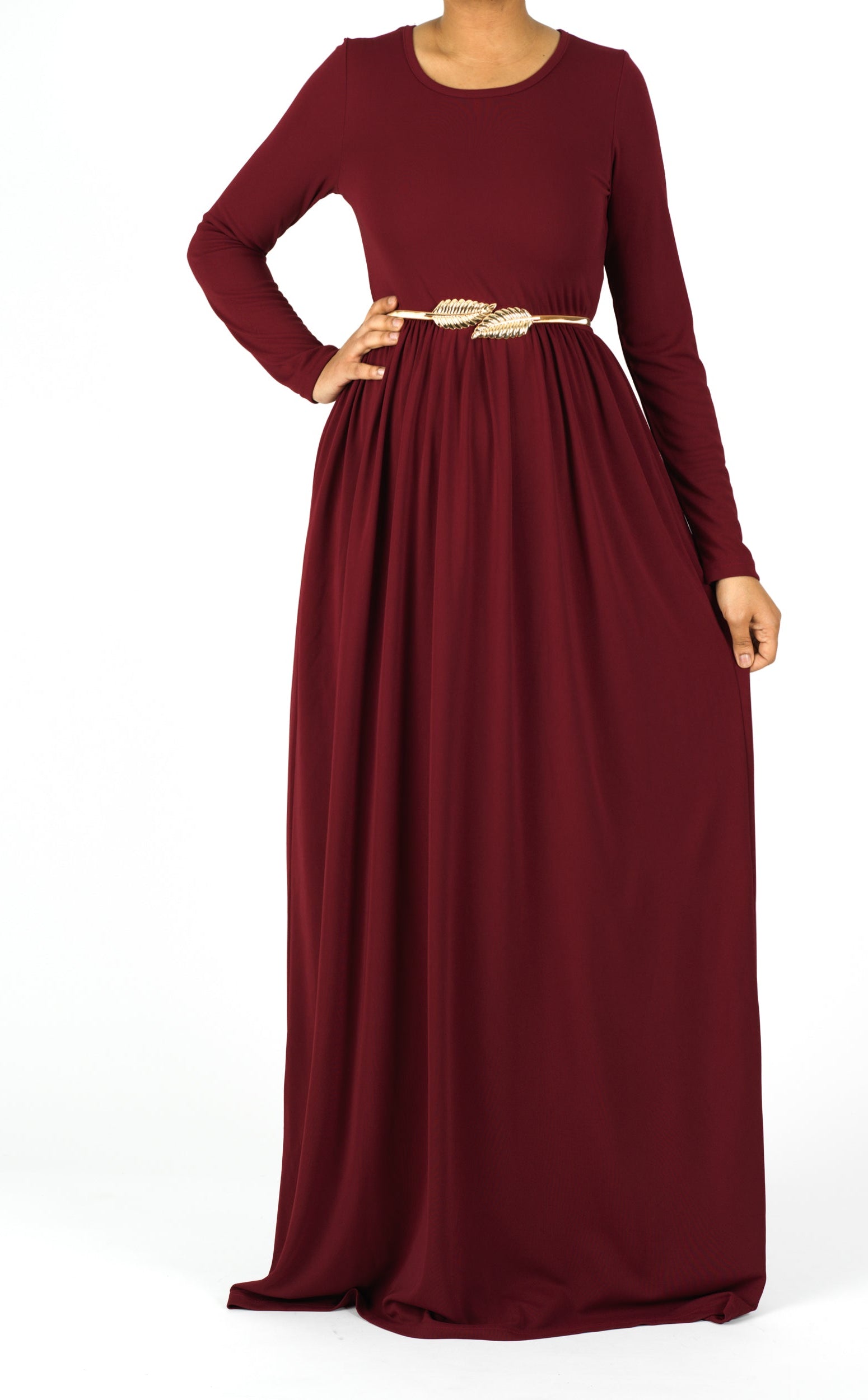 Maroon ORIGINAL Milk Silk Maxi Dress Kabayare