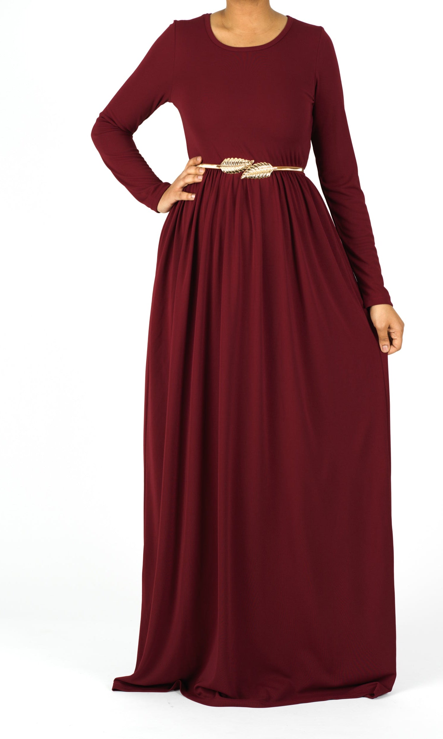 Maroon ORIGINAL Milk Silk Maxi Dress Kabayare