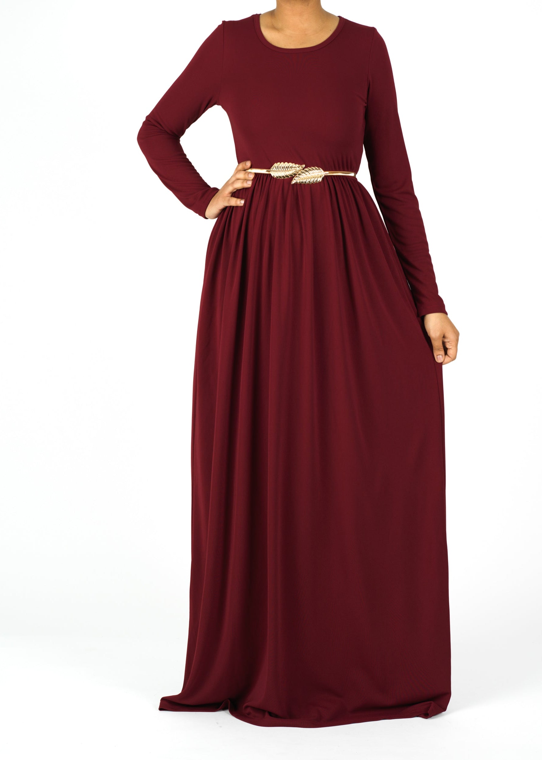 Maroon ORIGINAL Milk Silk Maxi Dress Kabayare