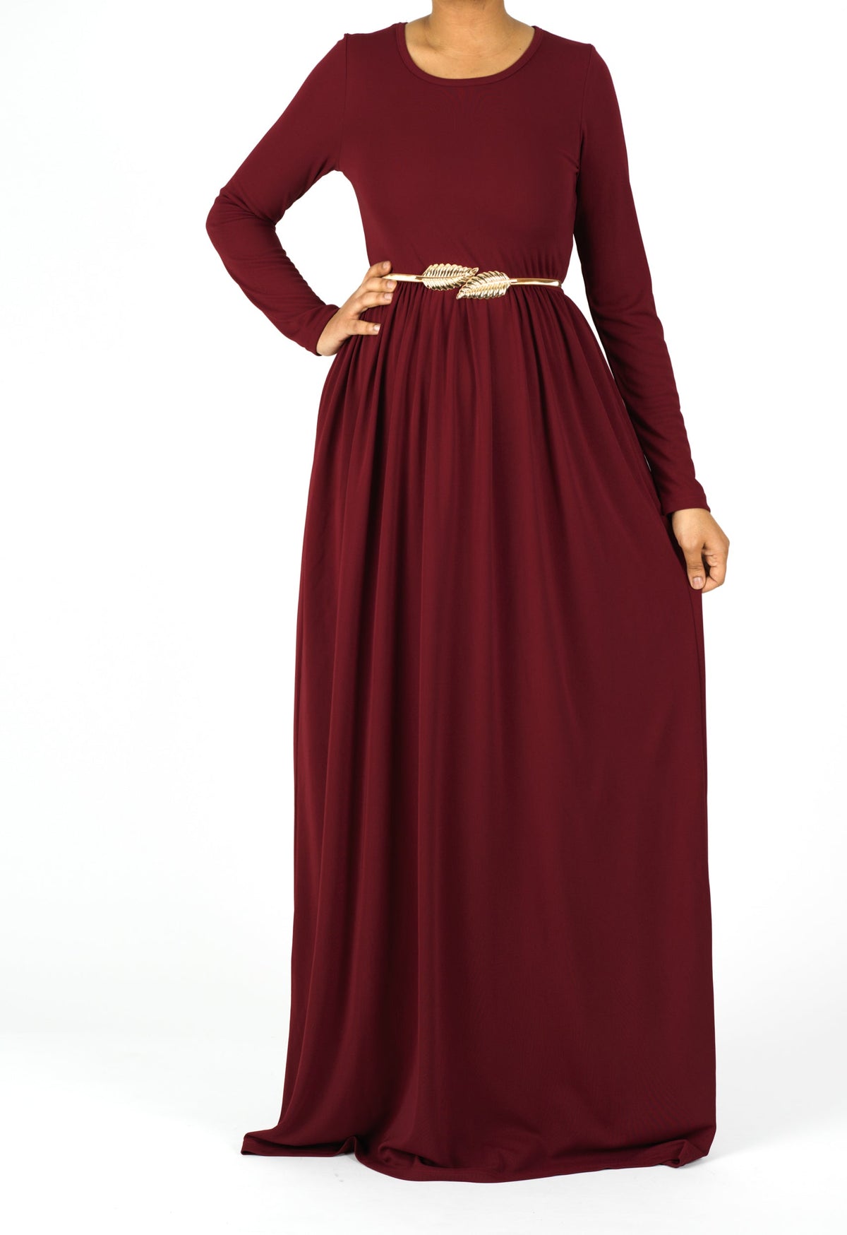 Maroon ORIGINAL Milk Silk Maxi Dress Kabayare