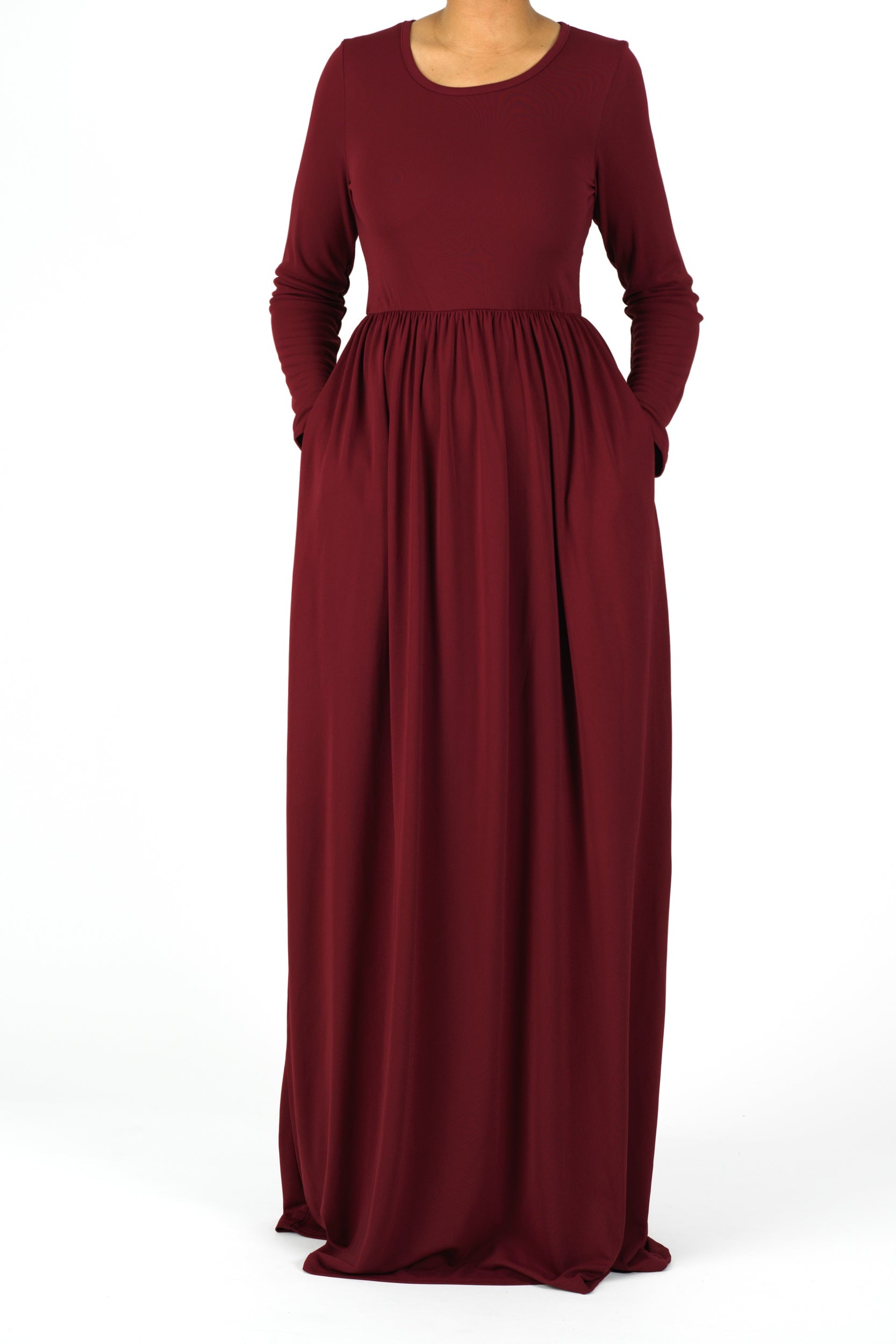 Maroon ORIGINAL Milk Silk Maxi Dress Kabayare