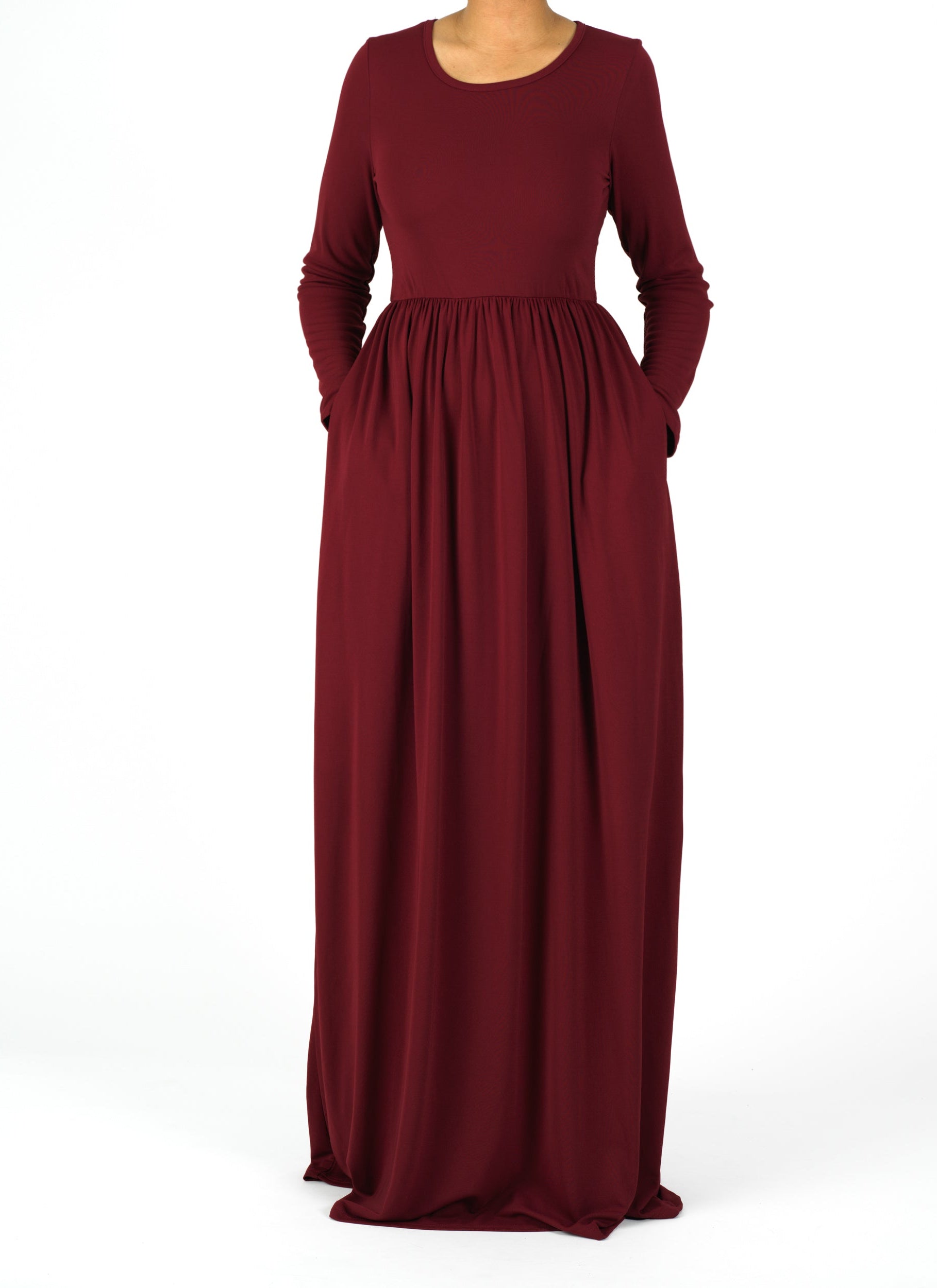 Maroon ORIGINAL Milk Silk Maxi Dress Kabayare