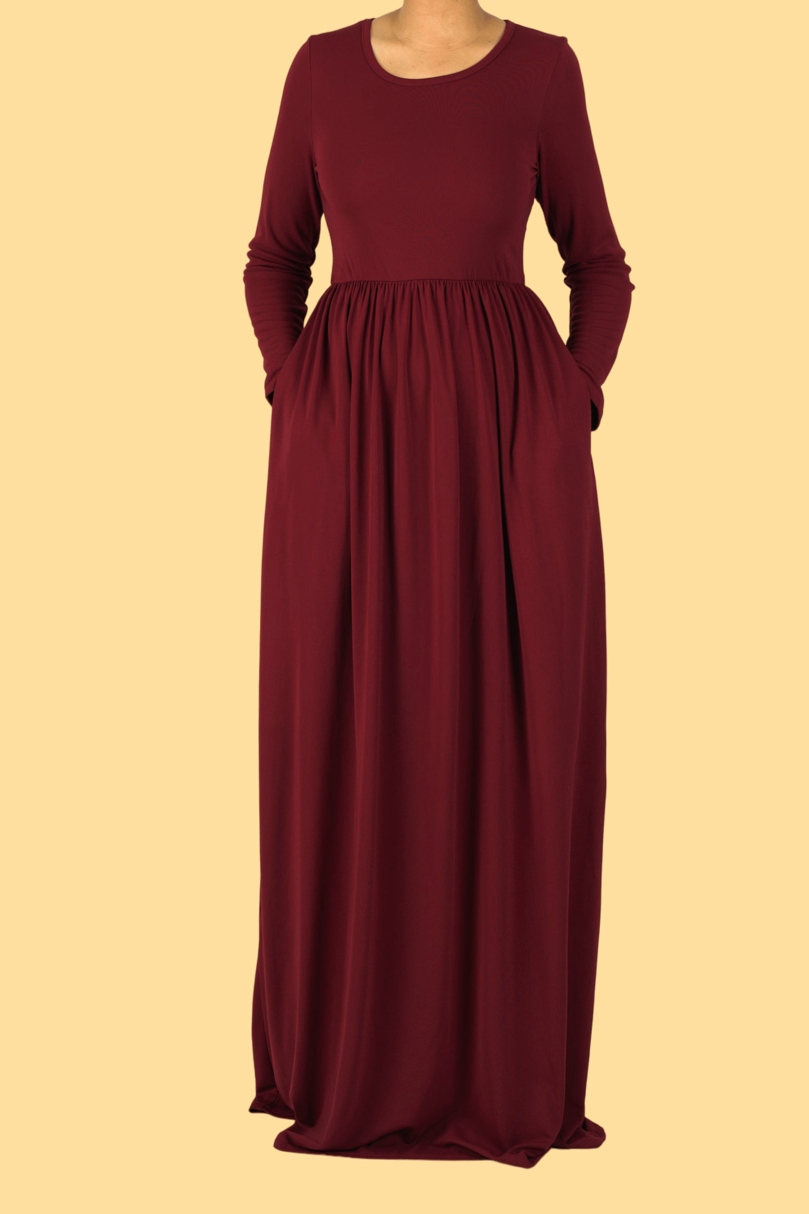 Maroon ORIGINAL Milk Silk Maxi Dress Kabayare