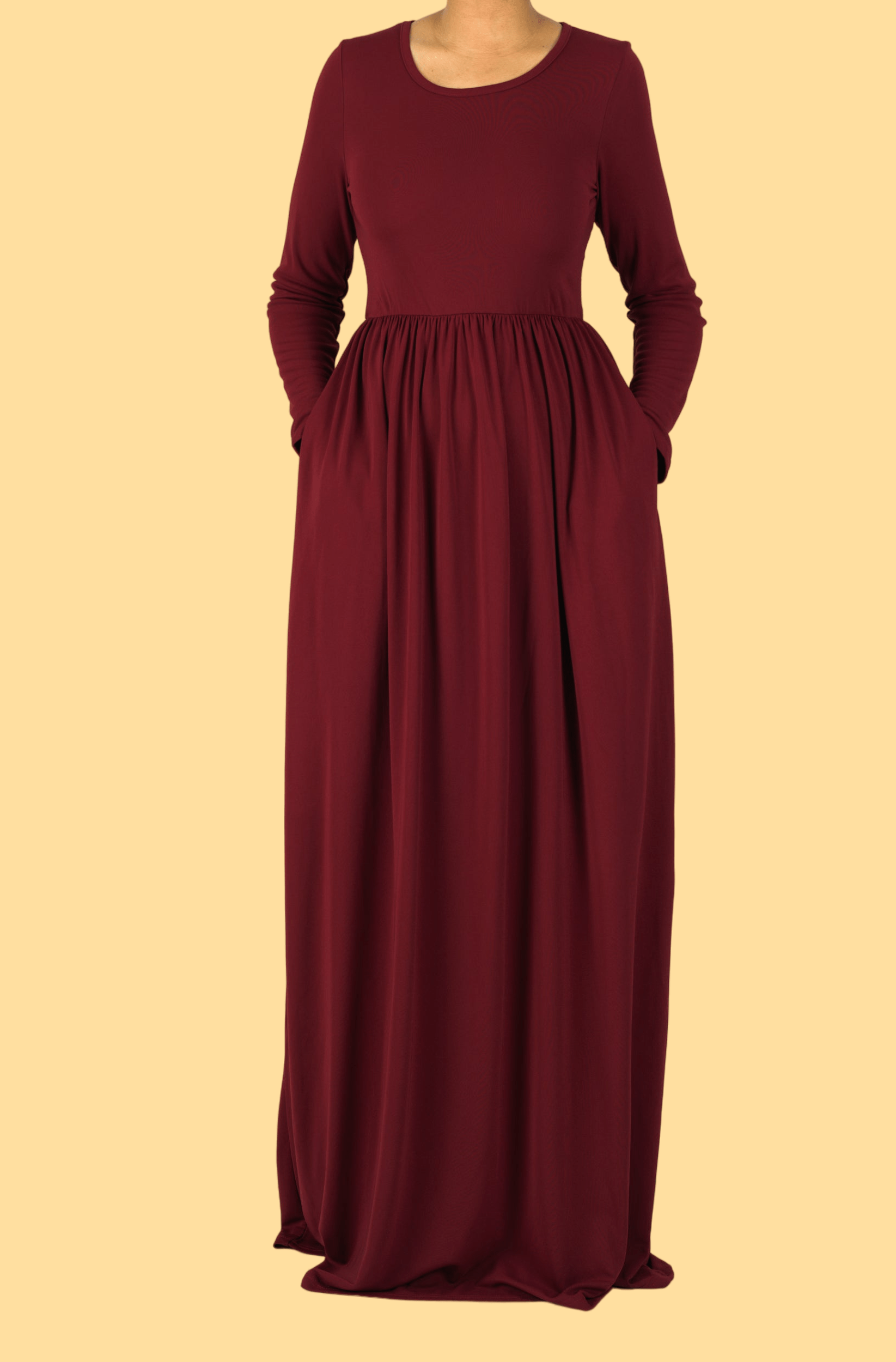 Maroon ORIGINAL Milk Silk Maxi Dress Kabayare