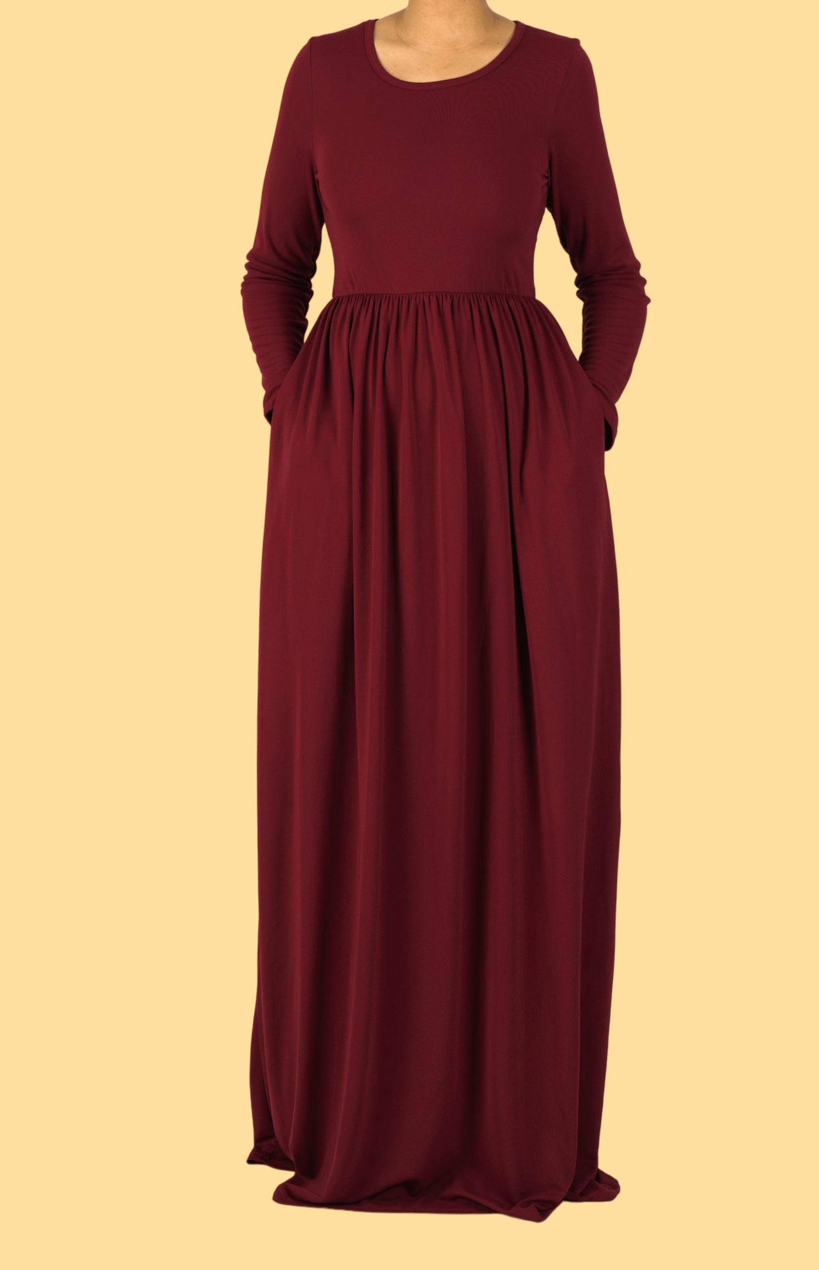 Maroon ORIGINAL Milk Silk Maxi Dress Kabayare