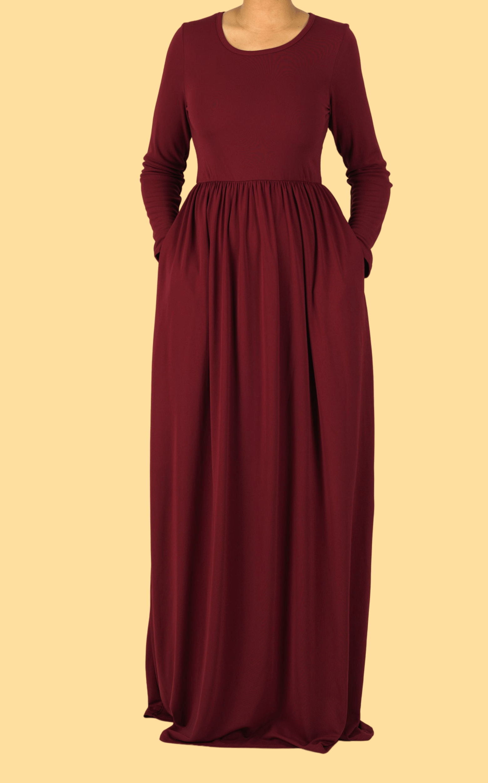 Maroon ORIGINAL Milk Silk Maxi Dress Kabayare