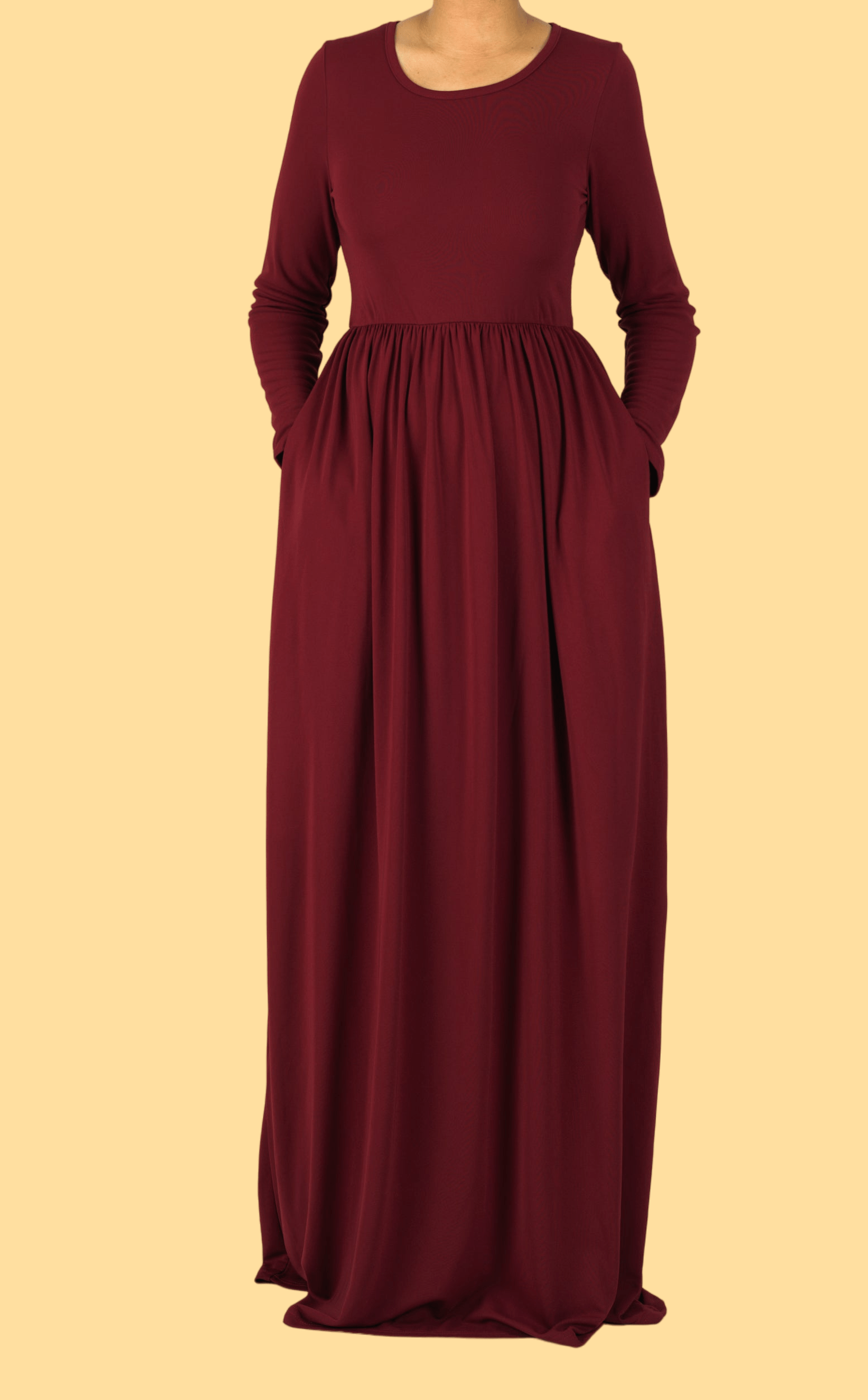 Maroon ORIGINAL Milk Silk Maxi Dress Kabayare
