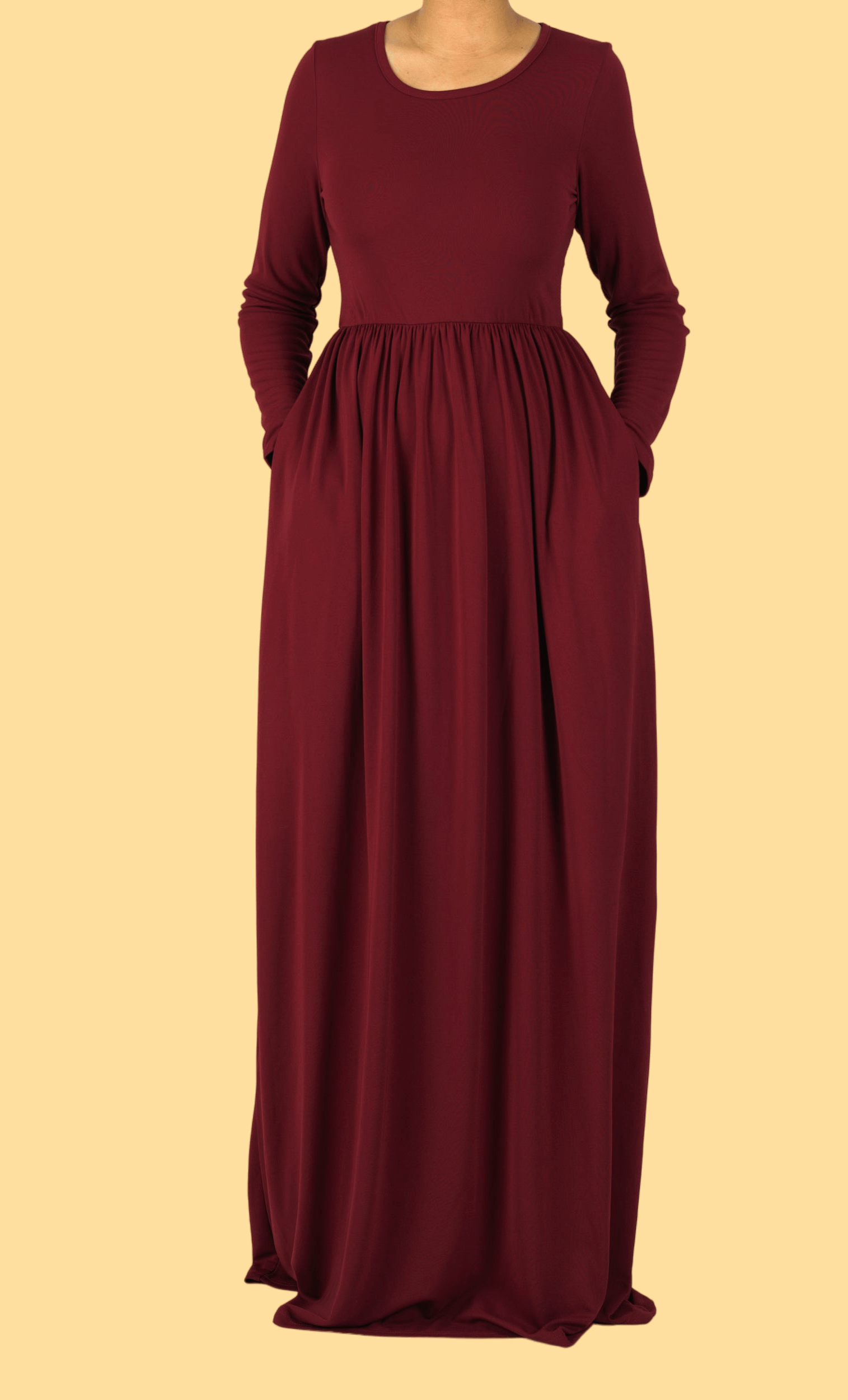 Maroon ORIGINAL Milk Silk Maxi Dress Kabayare