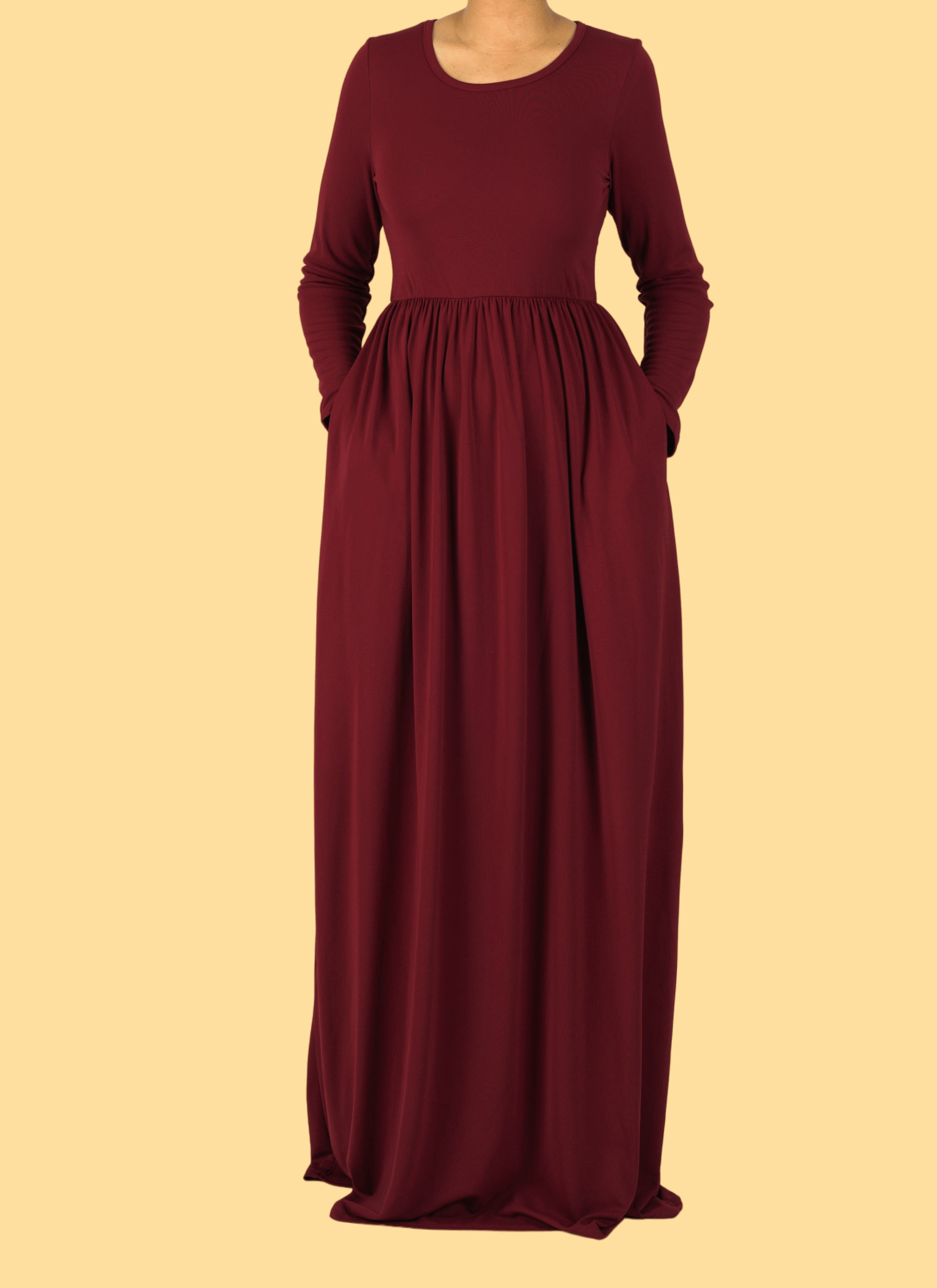 Maroon ORIGINAL Milk Silk Maxi Dress Kabayare