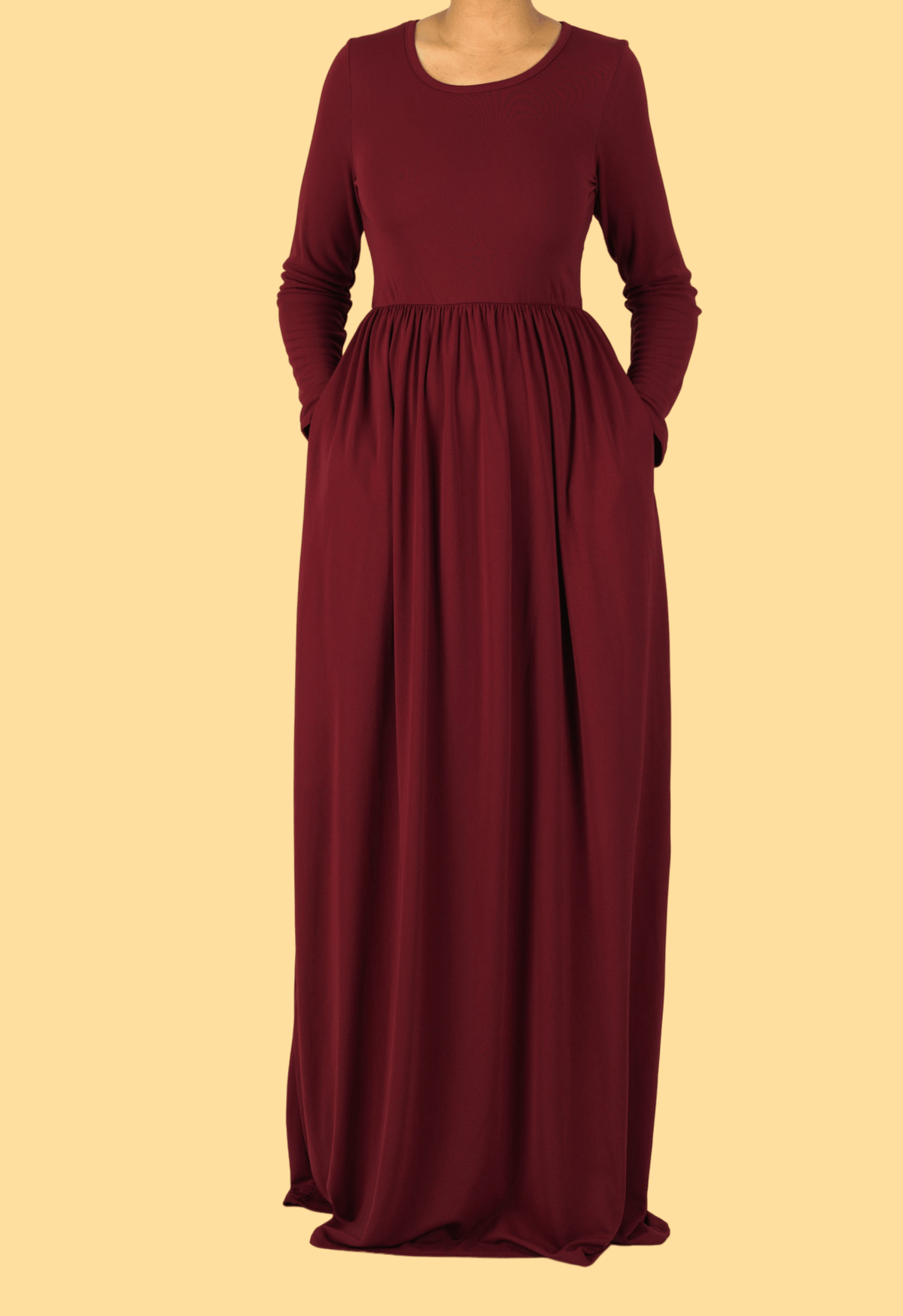 Maroon ORIGINAL Milk Silk Maxi Dress Kabayare