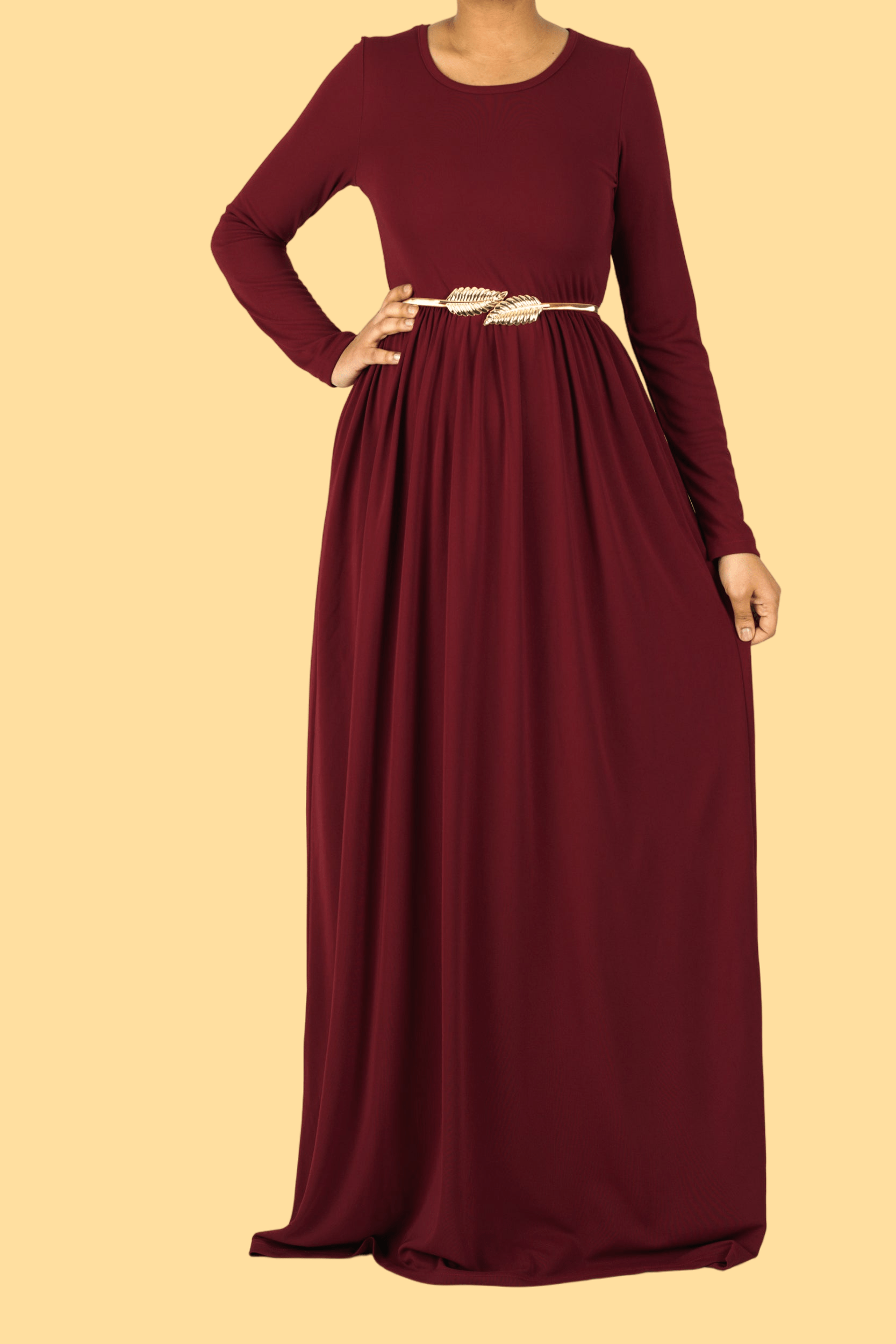 Maroon ORIGINAL Milk Silk Maxi Dress Kabayare