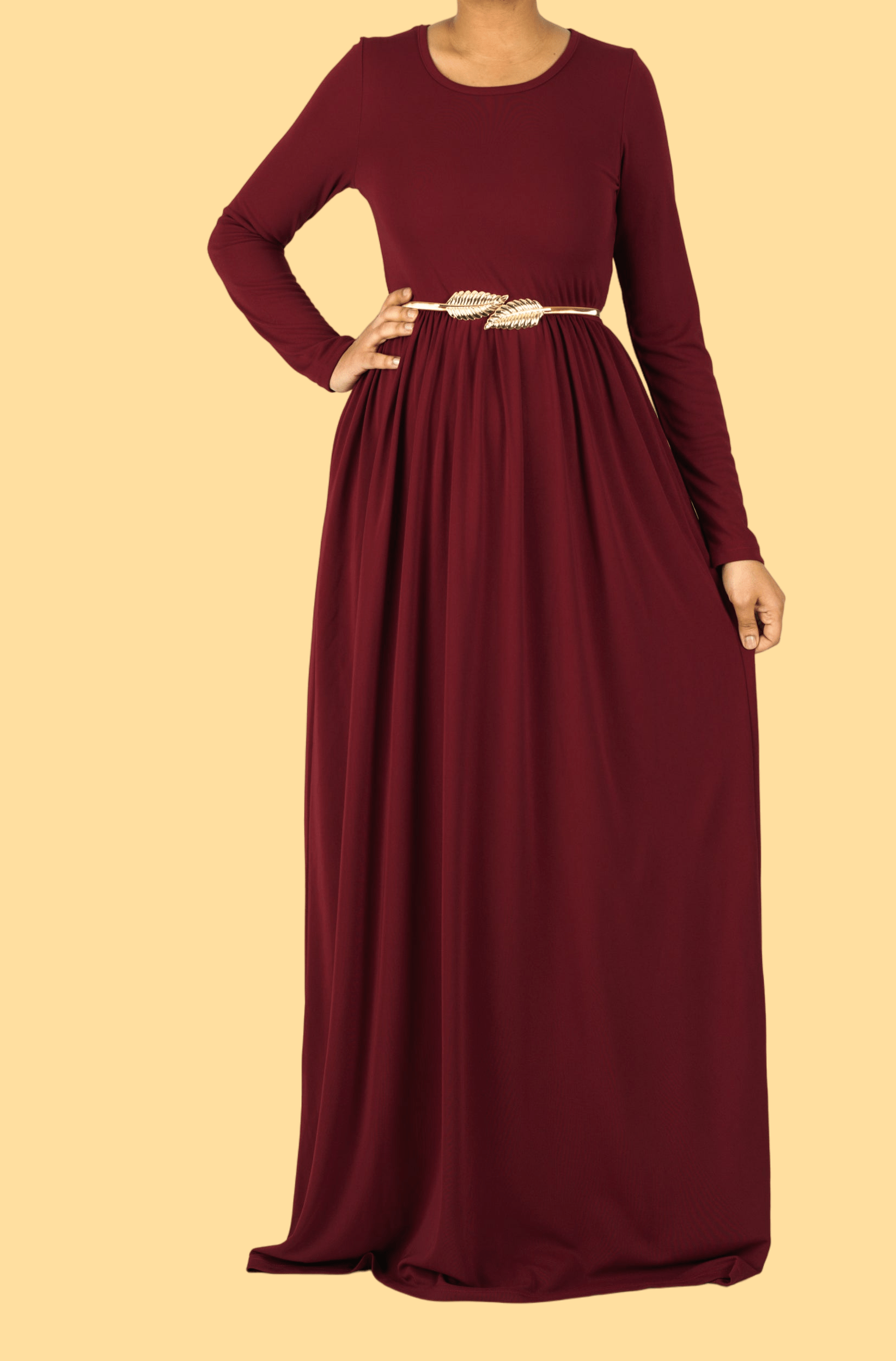 Maroon ORIGINAL Milk Silk Maxi Dress Kabayare