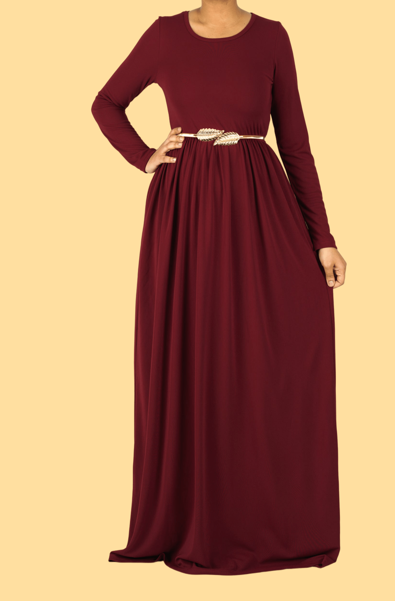 Maroon ORIGINAL Milk Silk Maxi Dress Kabayare