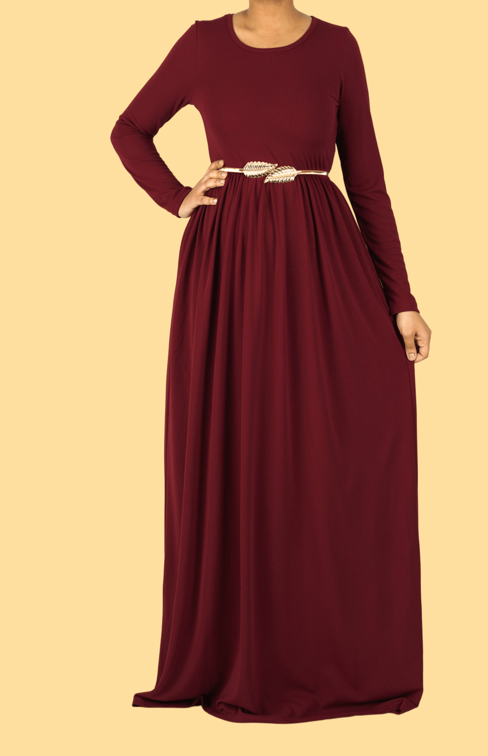 Maroon ORIGINAL Milk Silk Maxi Dress Kabayare