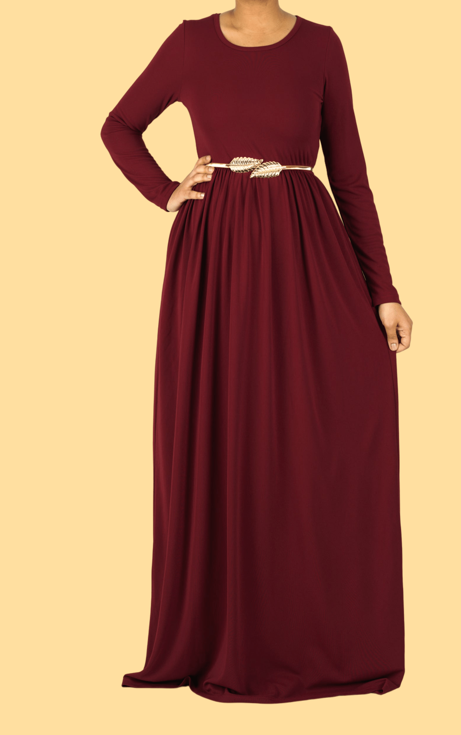 Maroon ORIGINAL Milk Silk Maxi Dress Kabayare