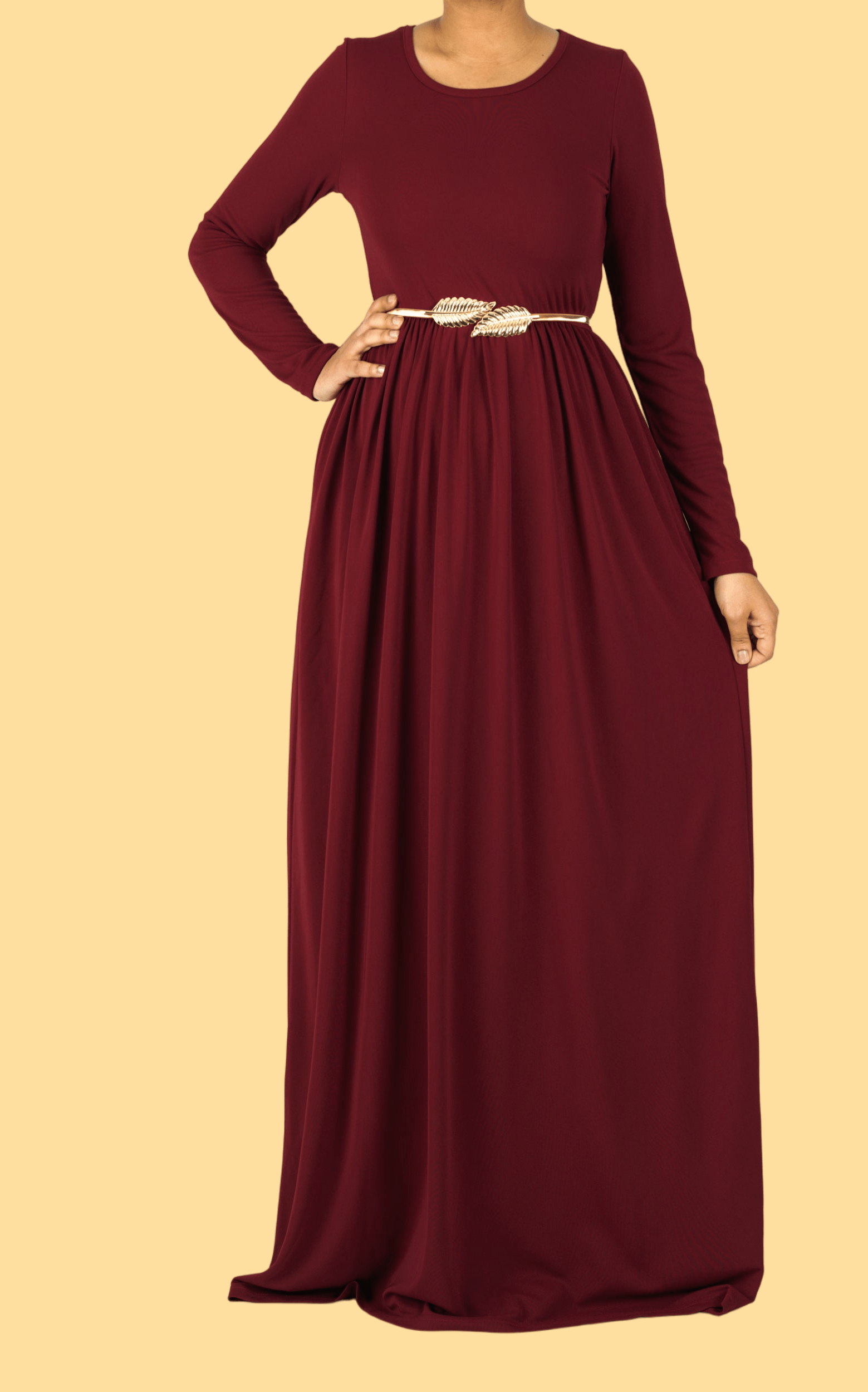 Maroon ORIGINAL Milk Silk Maxi Dress Kabayare