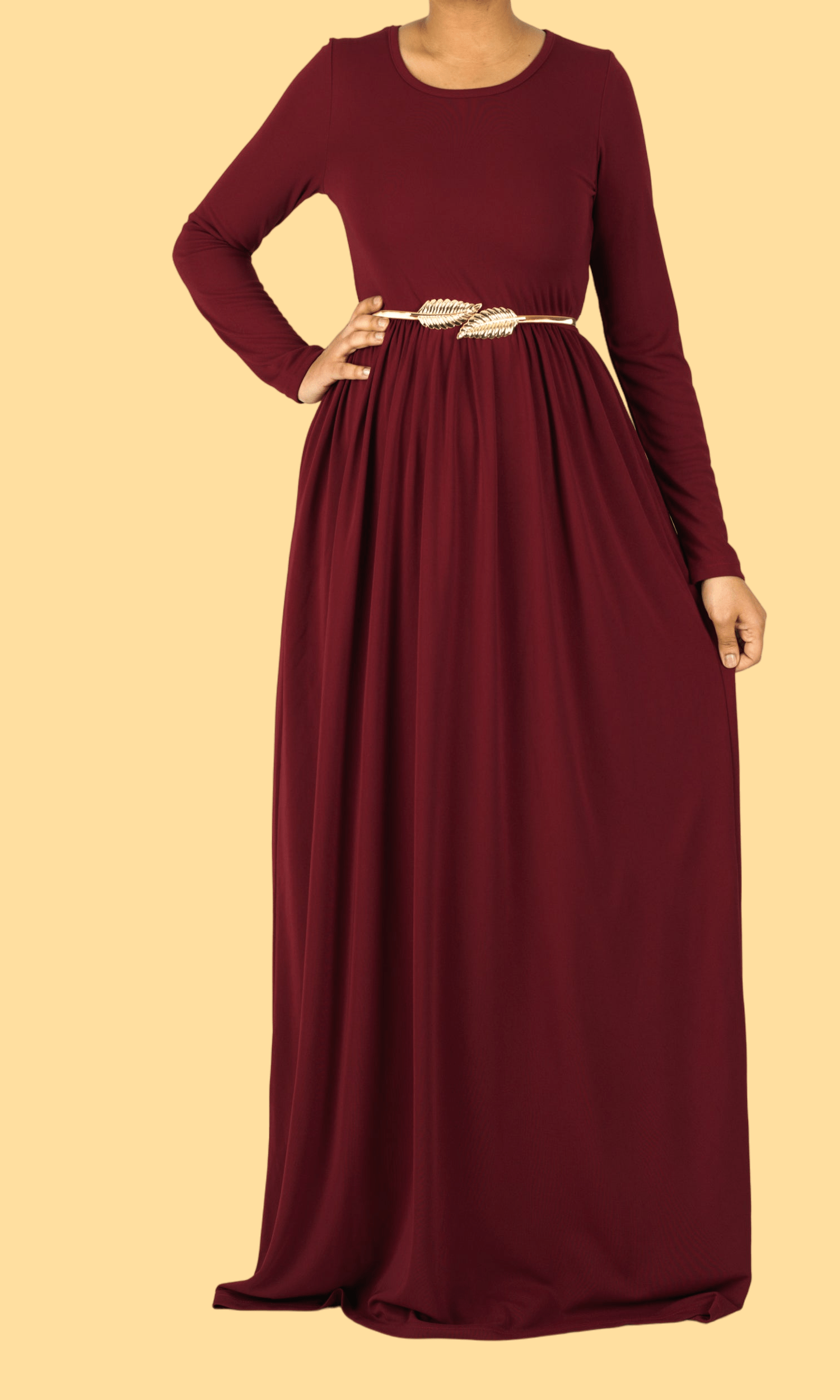 Maroon ORIGINAL Milk Silk Maxi Dress Kabayare