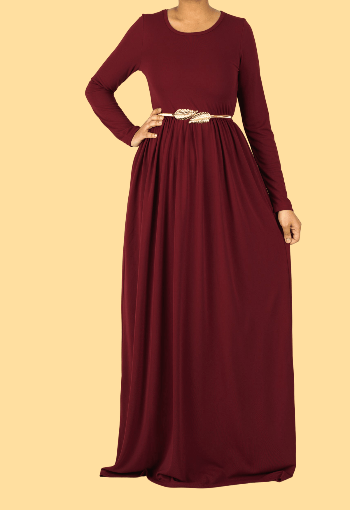 Maroon ORIGINAL Milk Silk Maxi Dress Kabayare