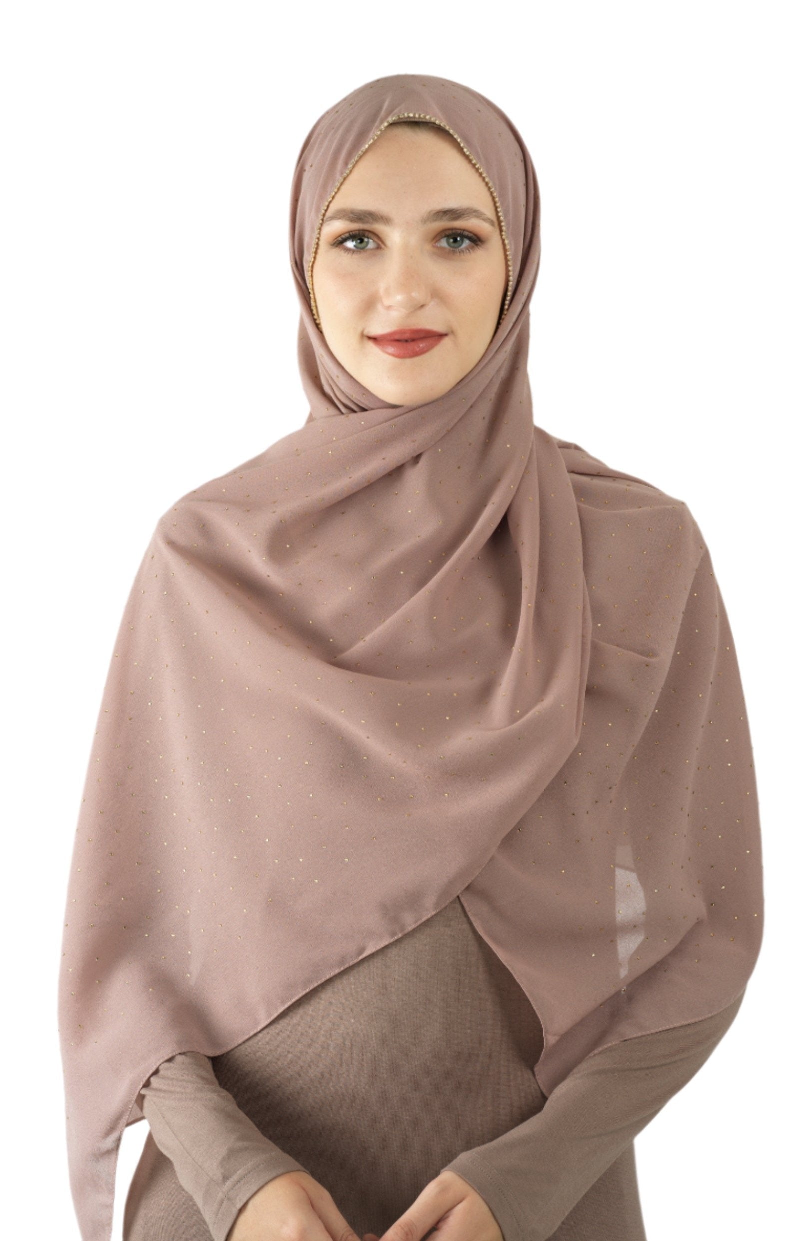 Mauve Glamour chiffon hijab Kabayare