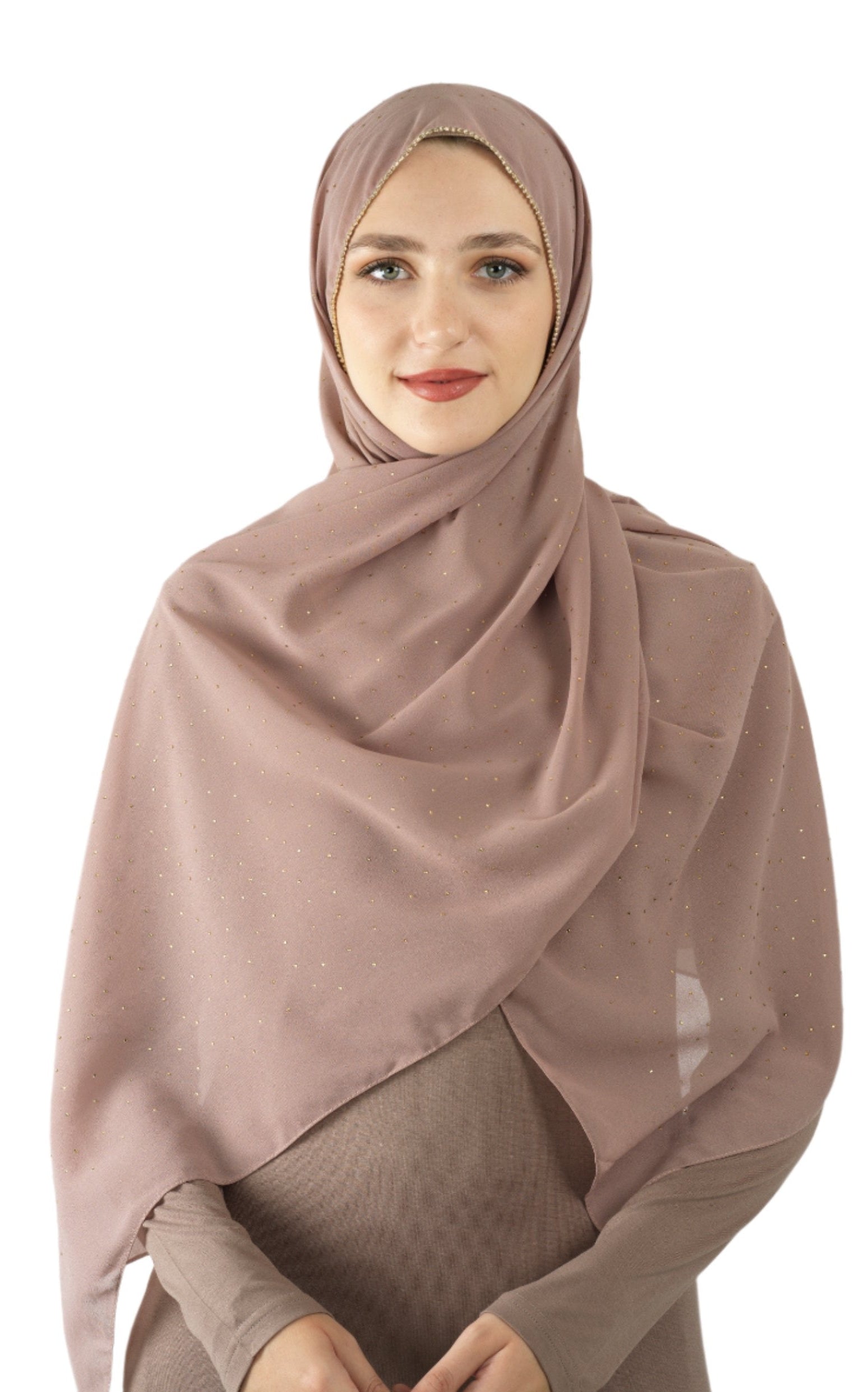Mauve Glamour chiffon hijab Kabayare