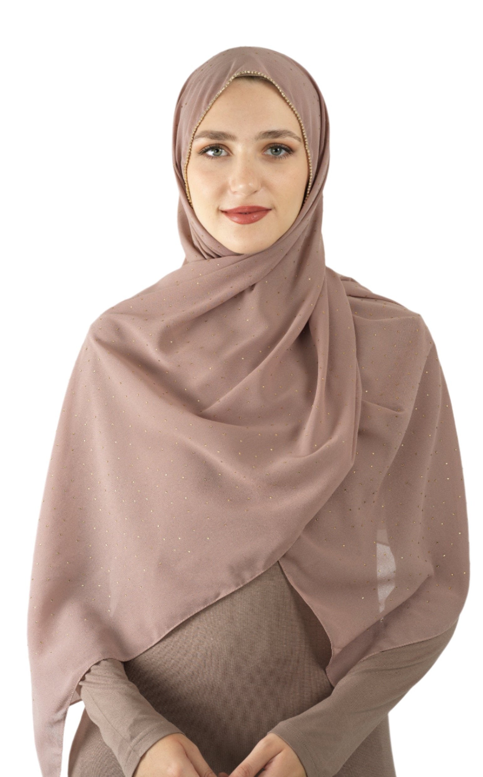 Mauve Glamour chiffon hijab Kabayare