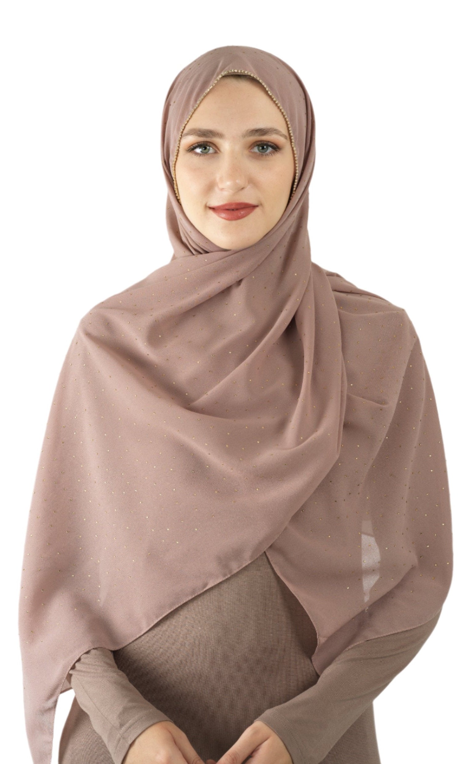 Mauve Glamour chiffon hijab Kabayare